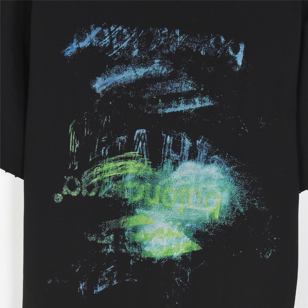 Balenciaga/巴黎世家 25ss 双B模糊涂鸦短袖T恤