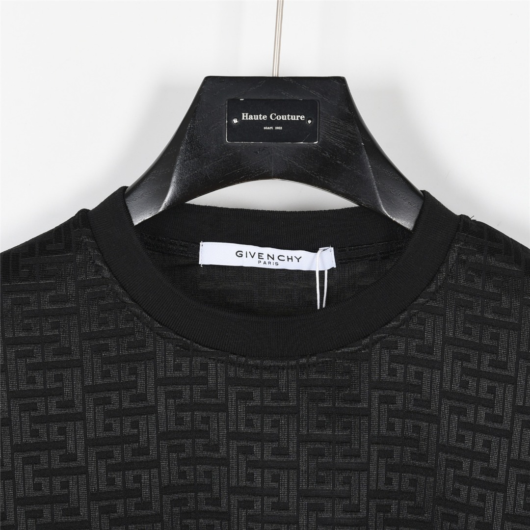 GIVENCHY/纪梵希 25ss 冰感暗纹4G宫格丝光提花短袖T恤