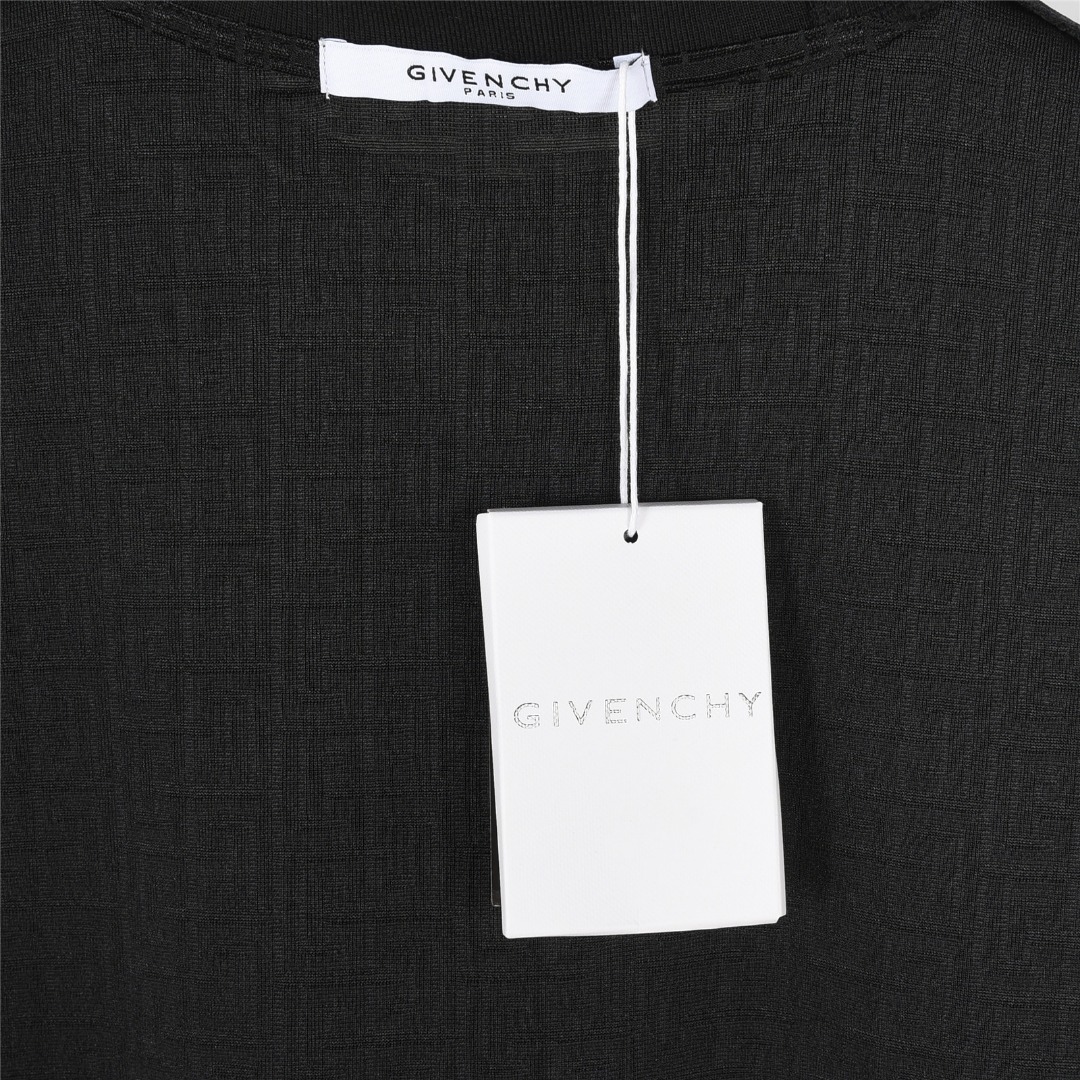 GIVENCHY/纪梵希 25ss 冰感暗纹4G宫格丝光提花短袖T恤