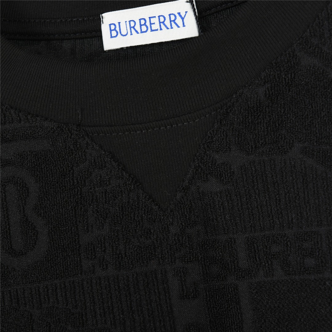 Burberry/巴宝莉 25ss 暗纹TB战马毛巾提花短袖T恤