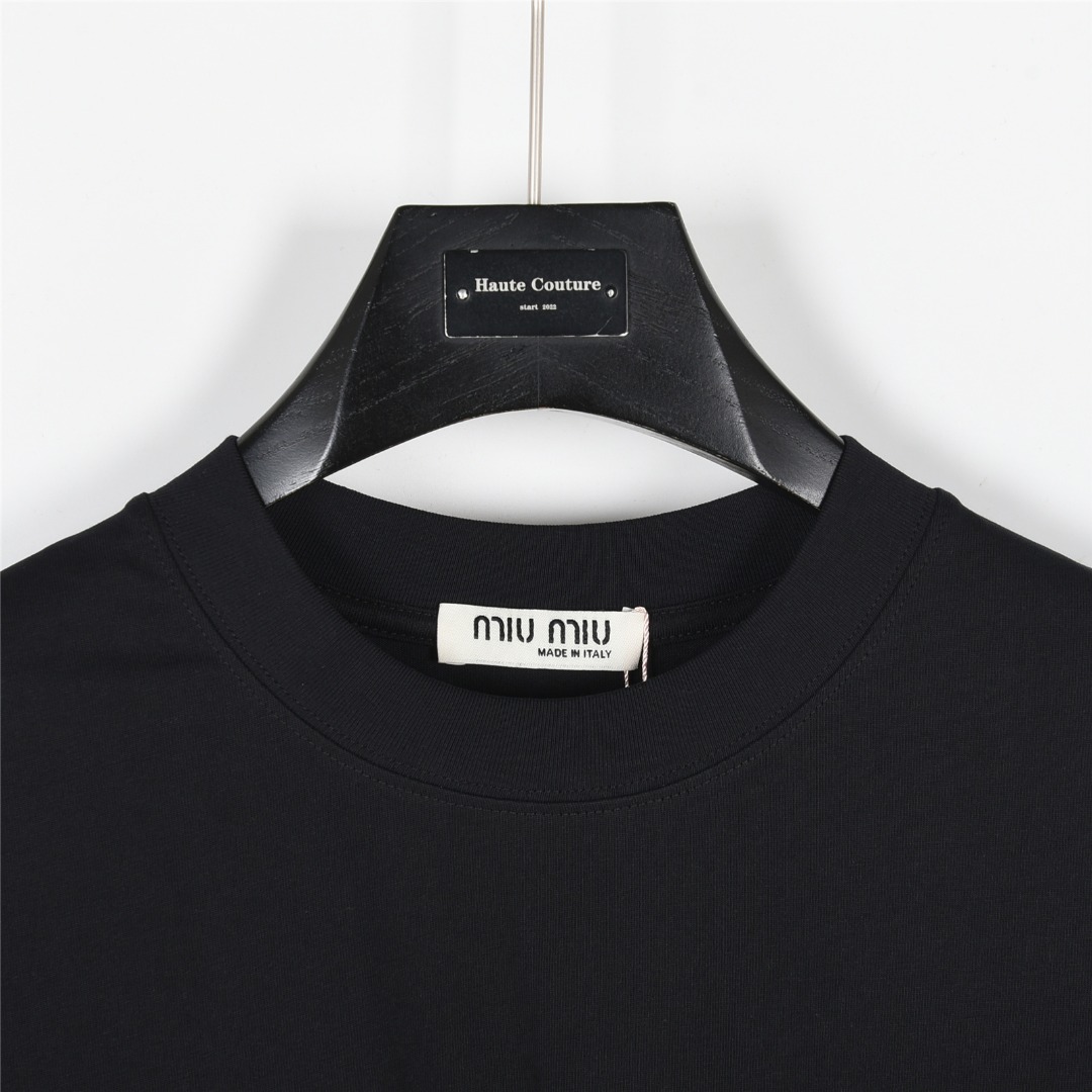 MiuMiu/缪缪 25ss 字母Logo发泡印花短袖T恤
