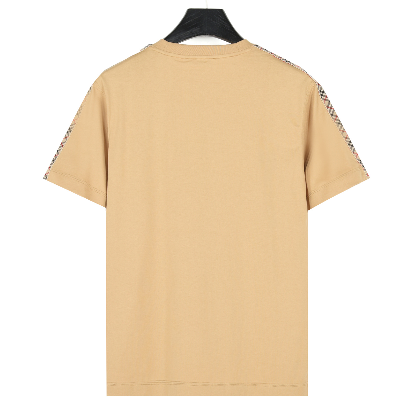 Burberry/巴宝莉 25ss 肩部格纹织带拼接短袖T恤