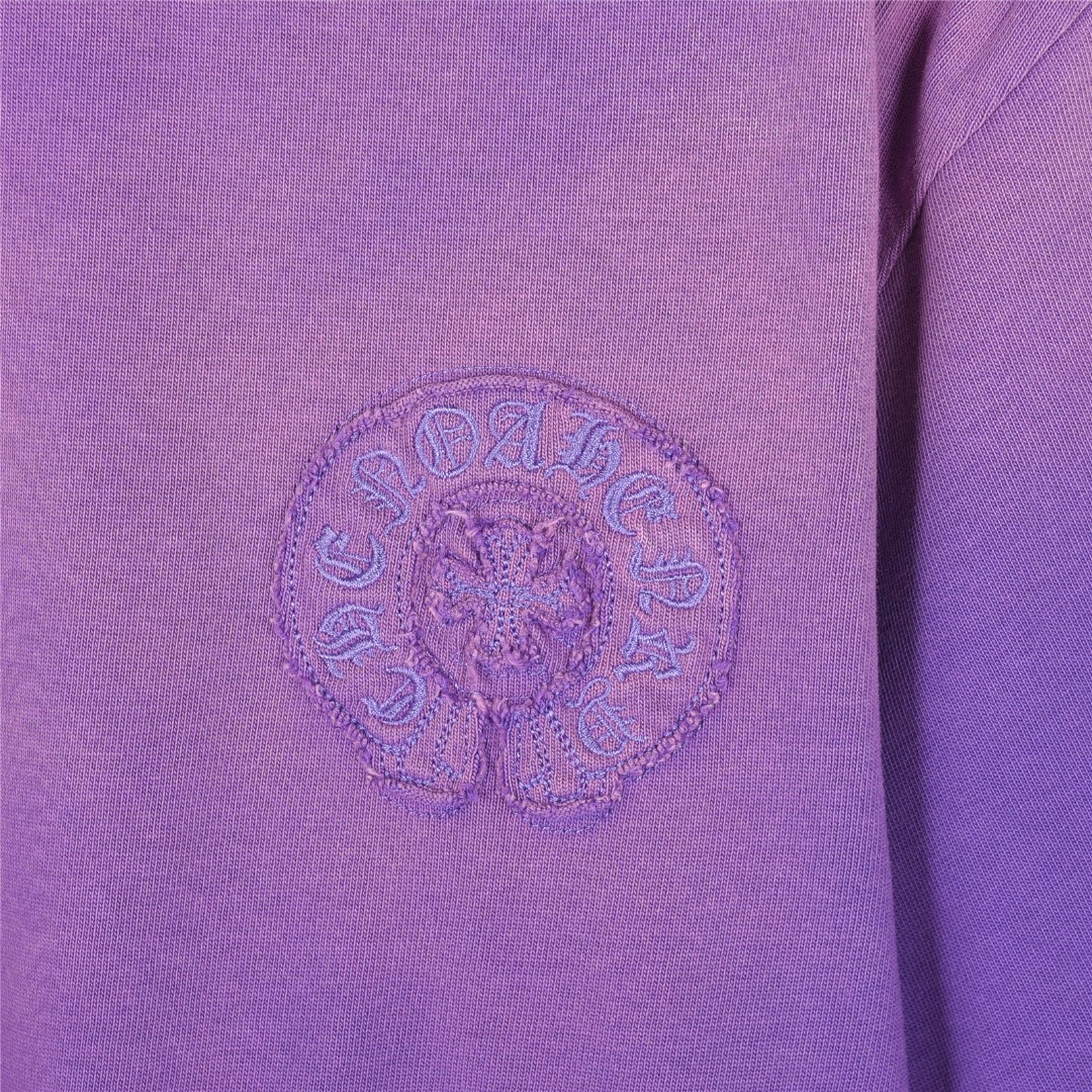ChromeHearts/克罗心 25ss 马蹄贴布刺绣烧花水洗破洞短袖T恤