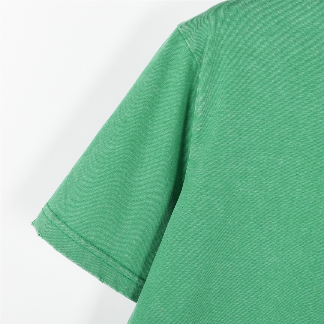MaisonMargiela/马吉拉 25ss 后背数字牙刷绣喷马溜洗水短袖T恤