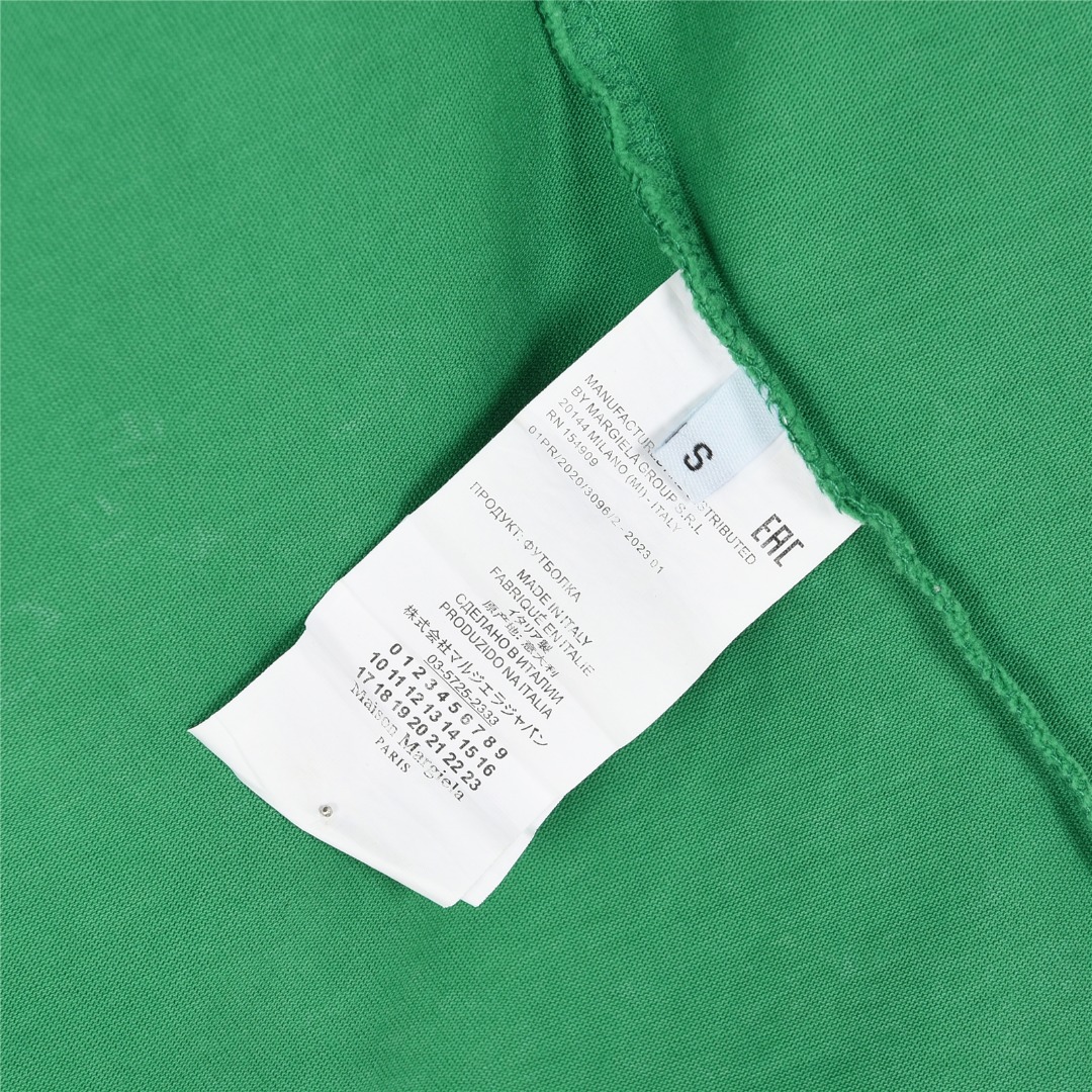 MaisonMargiela/马吉拉 25ss 后背数字牙刷绣喷马溜洗水短袖T恤