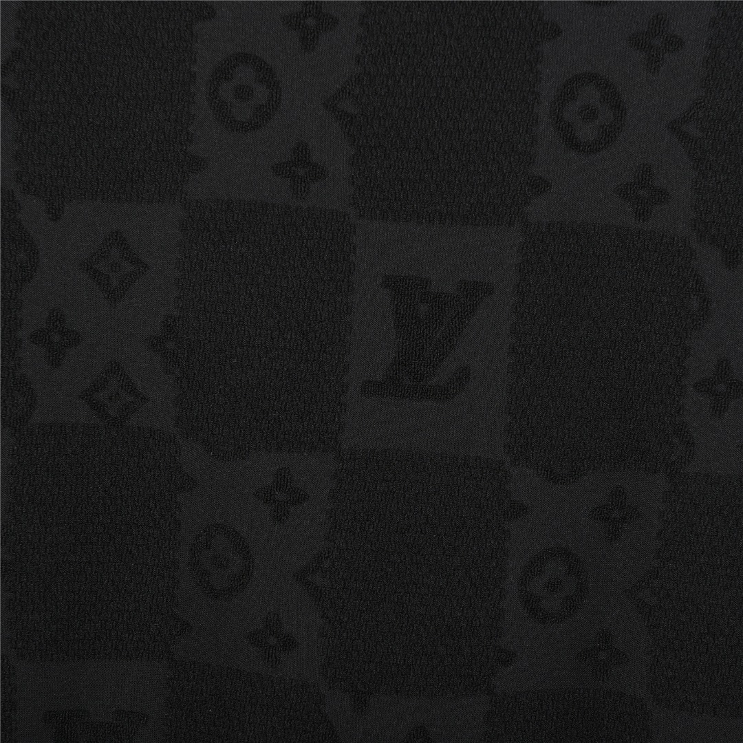 Louis Vuitton/路易威登 25ss 暗纹老花Logo大棋盘格提花短袖T恤