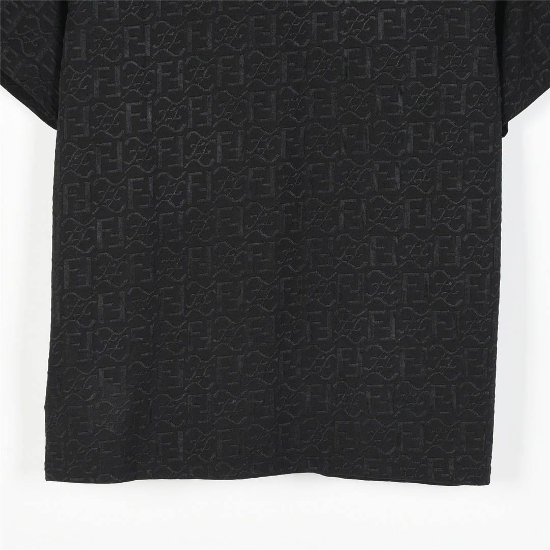 Fendi/芬迪 25ss 冰丝暗纹全幅双F提花短袖T恤