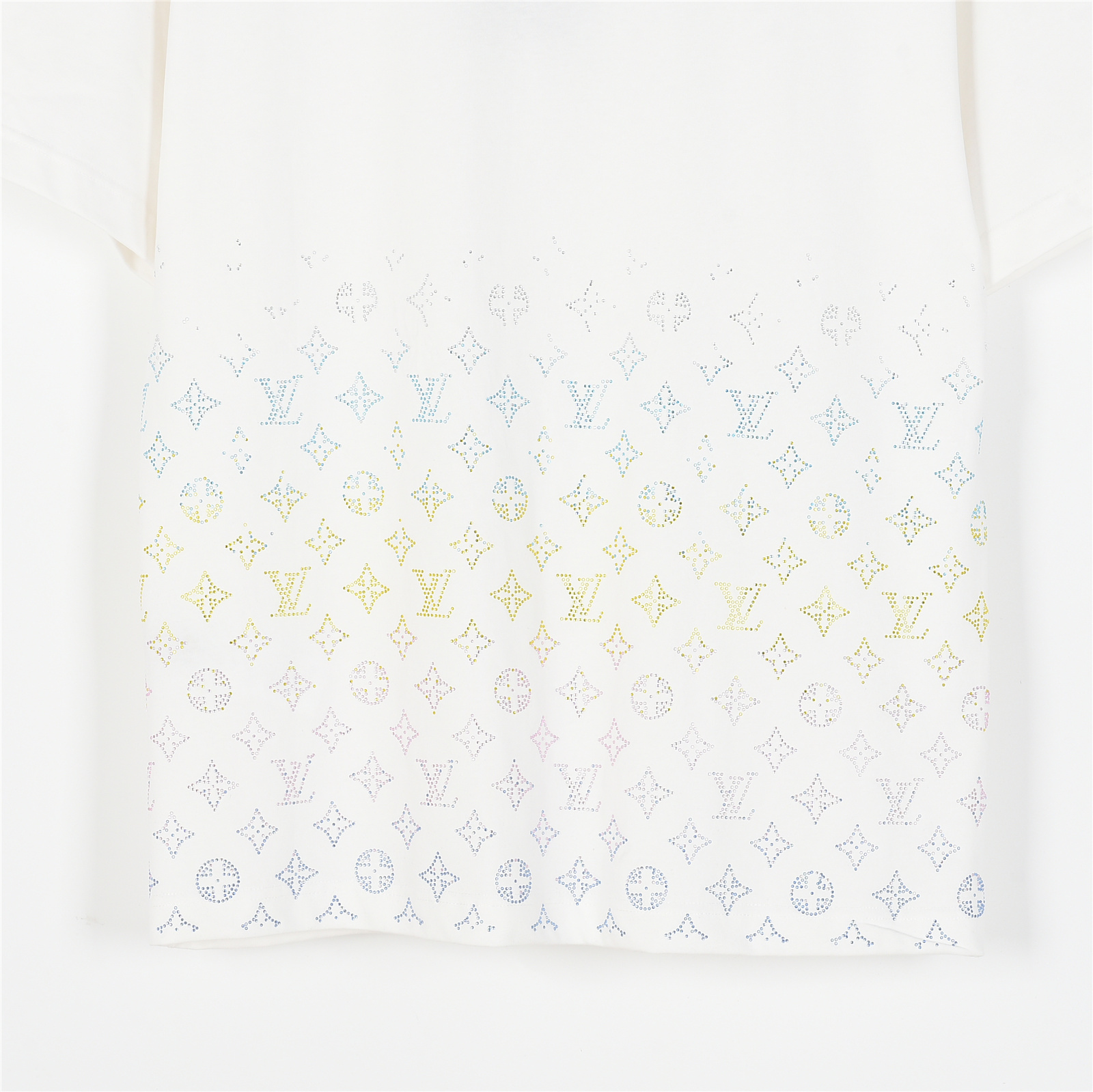 Louis Vuitton/路易威登 25ss 老花彩钻渐变短袖T恤黑色 白色