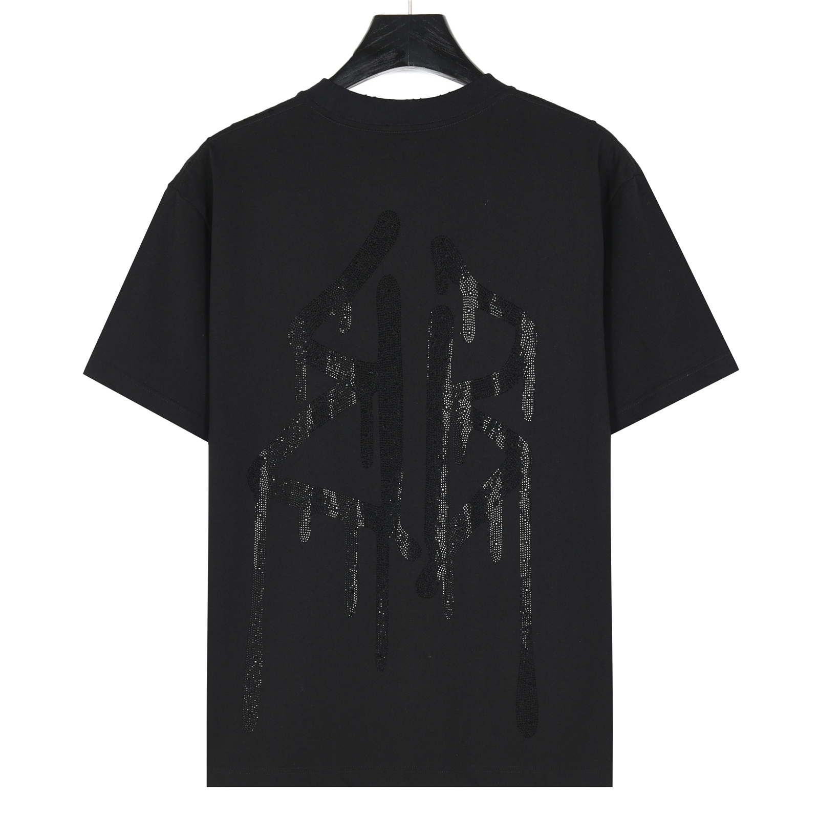 Balenciaga/巴黎世家 25ss 溶解双B字母烫钻破洞短袖T恤