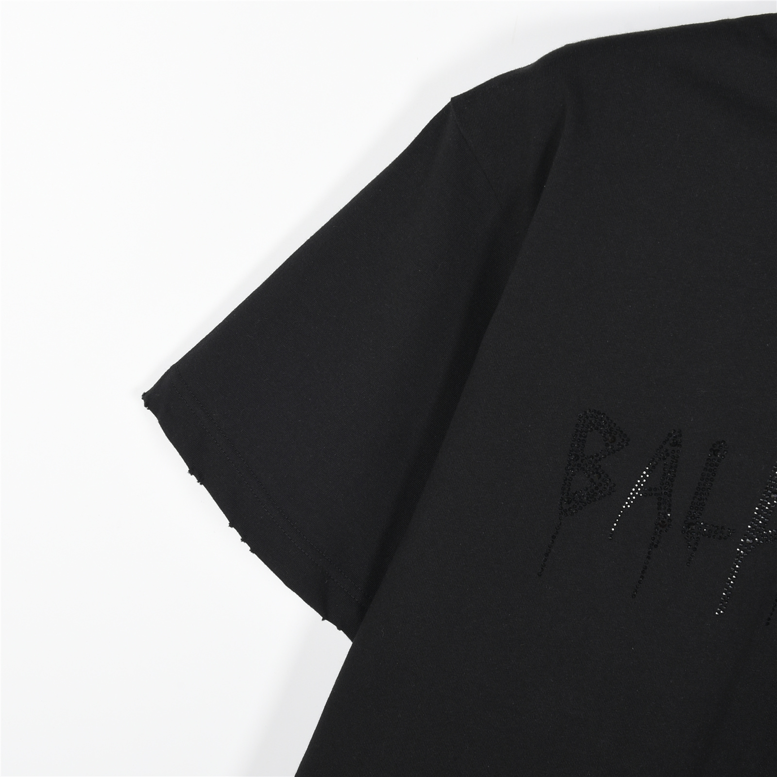 Balenciaga/巴黎世家 25ss 溶解双B字母烫钻破洞短袖T恤