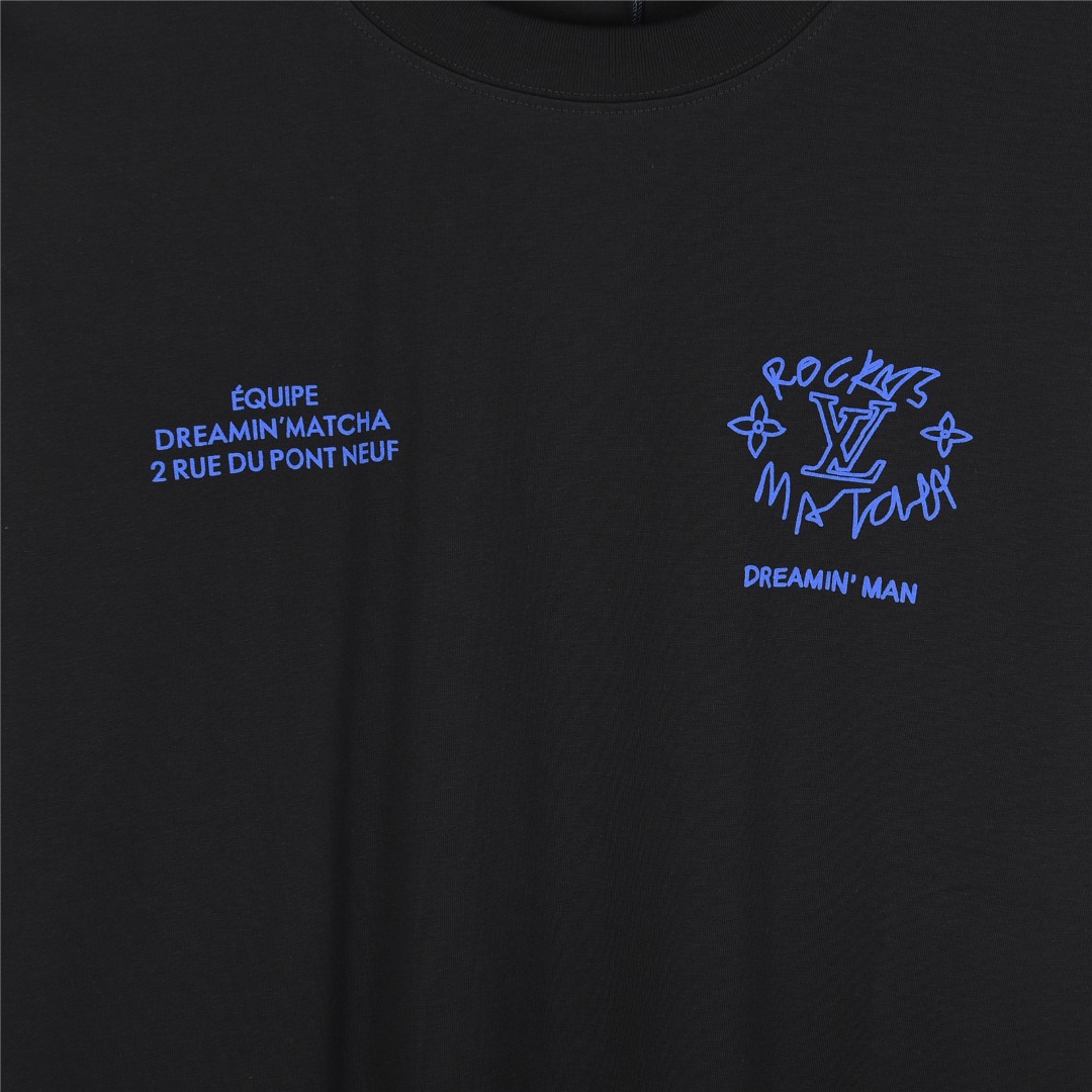 Louis Vuitton/路易威登 25ss 梦想家涂鸦标语印花短袖T恤 白色 黑色-Chinese UA Cheap High Quatity Brand Clothes Bags handbags Sneakers wholesale wholesaler seller from China Factory suppliers Fashion Clothing Shoes best Quality Beautiful Price Louis Vuitton/路易威登 25ss 梦想家涂鸦标语印花短袖T恤 白色 黑色