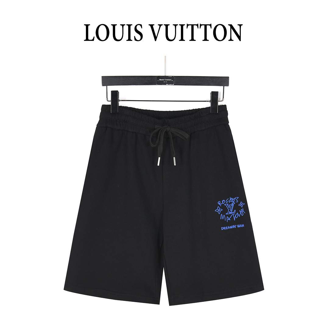 Louis Vuitton/路易威登 25ss 梦想家涂鸦标语印花短裤 白色黑色