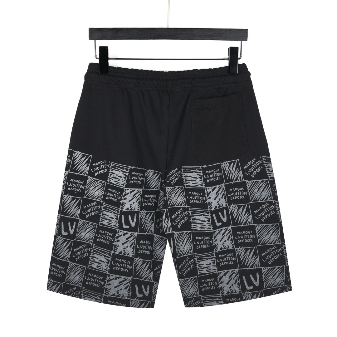 Louis Vuitton/路易威登 25ss 满印棋盘格logo数码直喷短裤