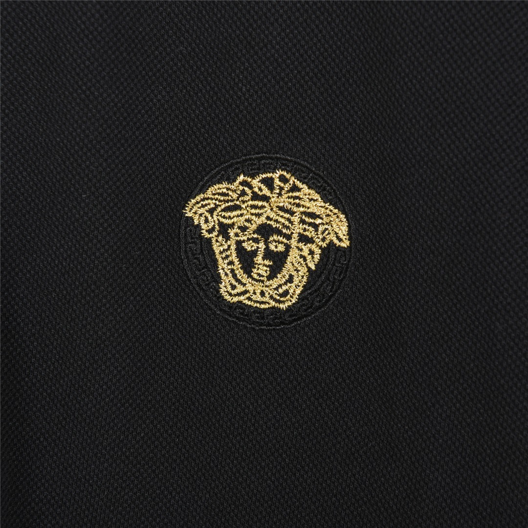 Versace/范思哲 美杜莎头像金标刺绣短袖Polo杉