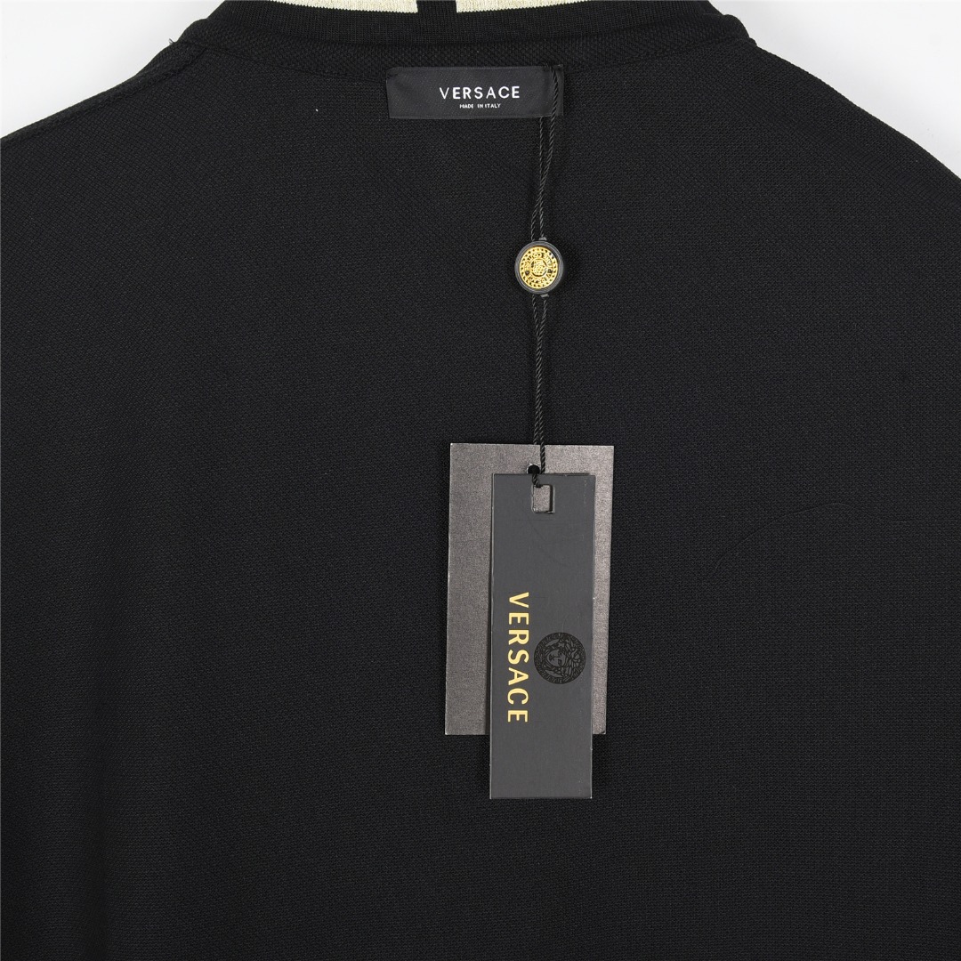 Versace/范思哲 美杜莎头像金标刺绣短袖Polo杉