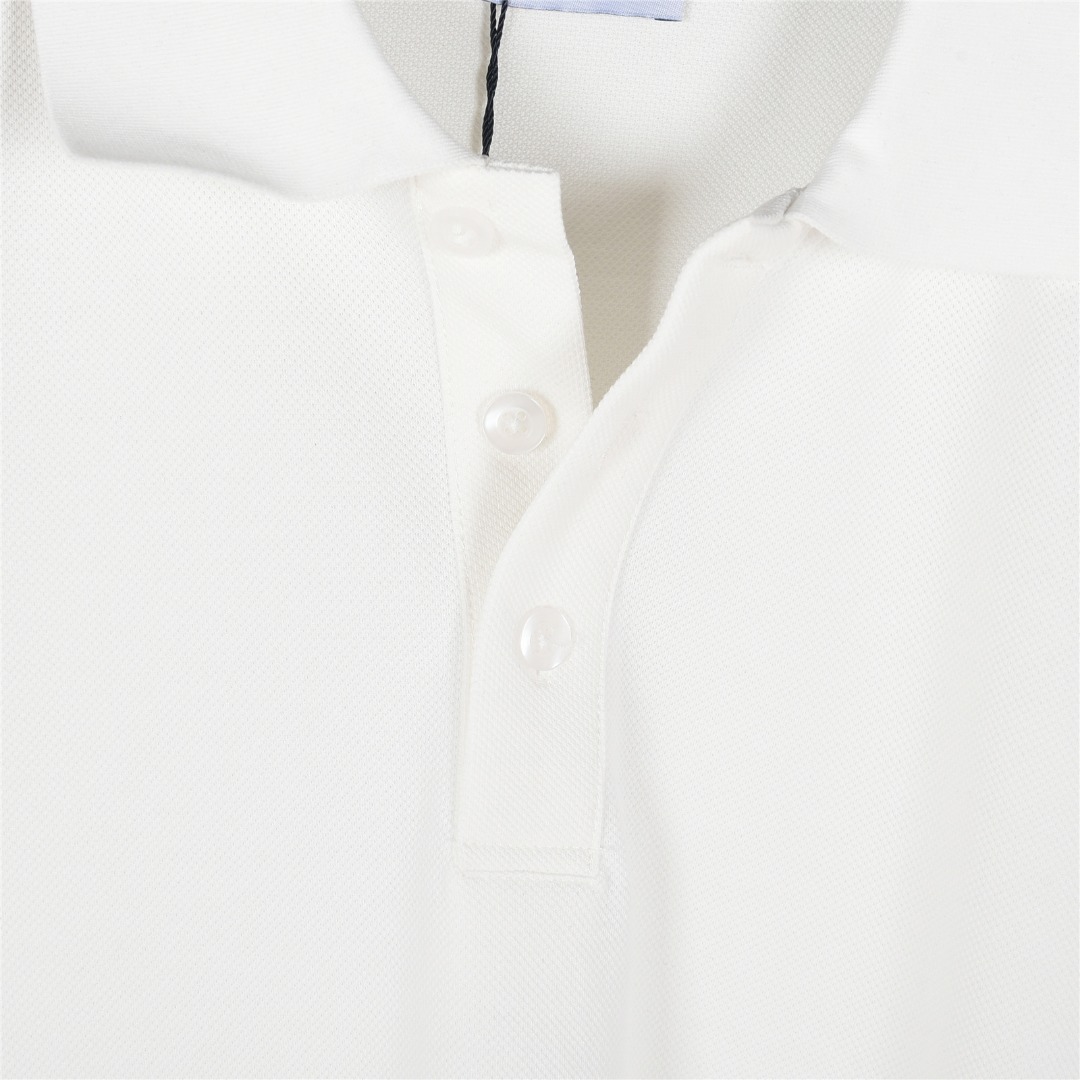 Moncler/蒙口 25ss 手袖织带拼接徽章短袖Polo杉 黑色 白色