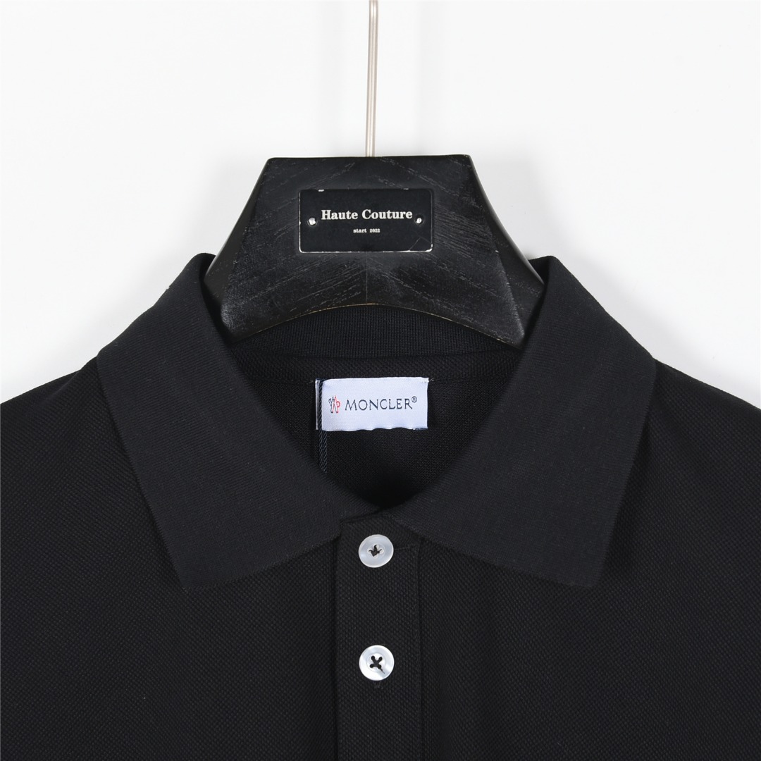 Moncler/蒙口 25ss 手袖织带拼接徽章短袖Polo杉