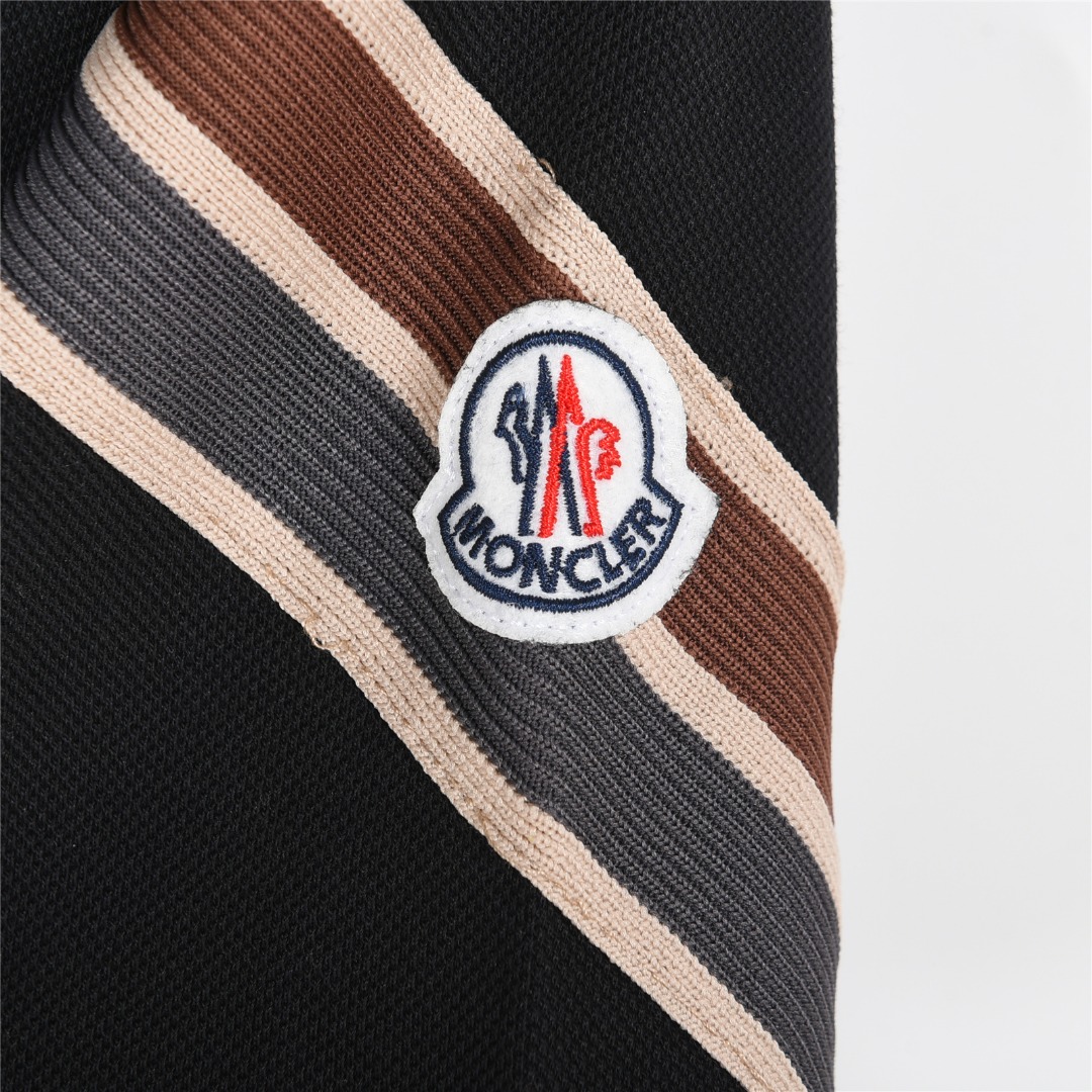 Moncler/蒙口 25ss 手袖织带拼接徽章短袖Polo杉