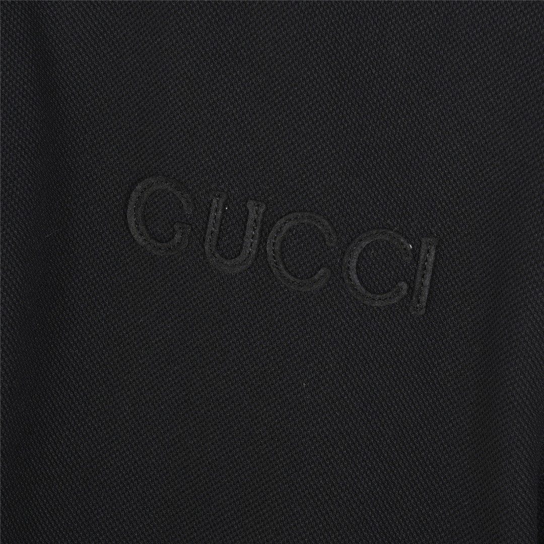 Gucci/古驰 25ss 领拼字母贴布刺绣短袖Polo杉