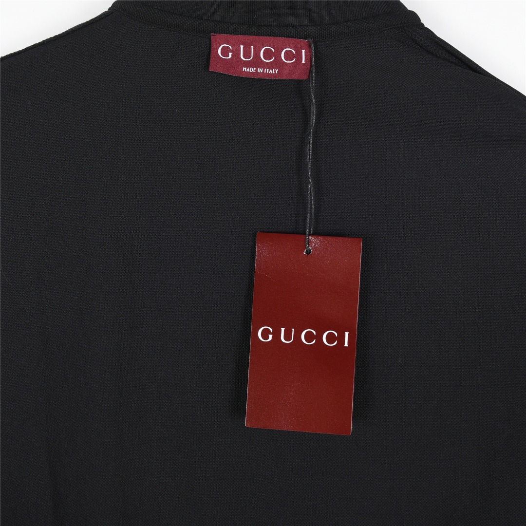 Gucci/古驰 25ss 领拼字母贴布刺绣短袖Polo杉