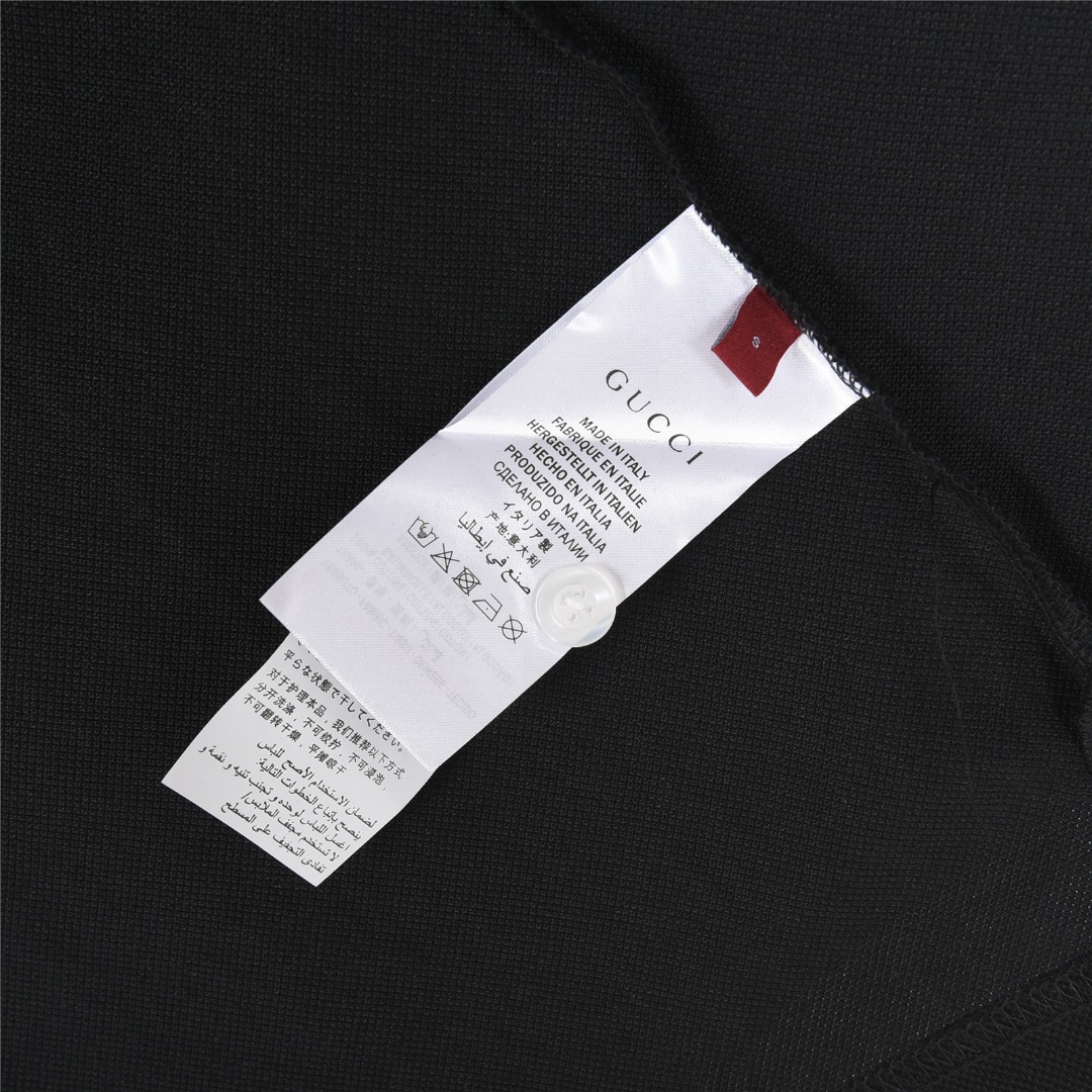 Gucci/古驰 25ss 领拼字母贴布刺绣短袖Polo杉