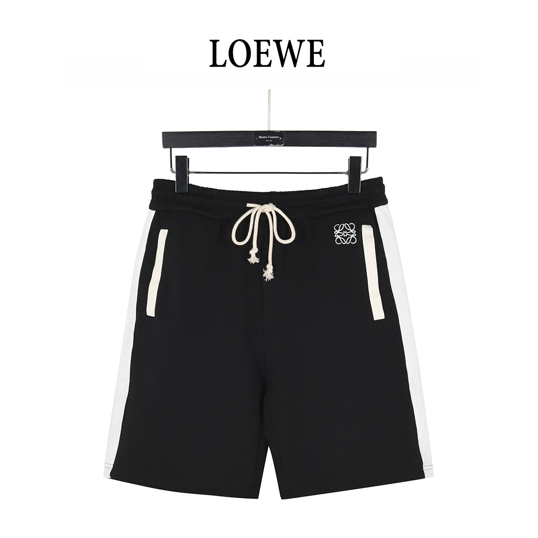 Loewe/罗意威 25ss 小标Logo拼色织带刺绣针织短裤