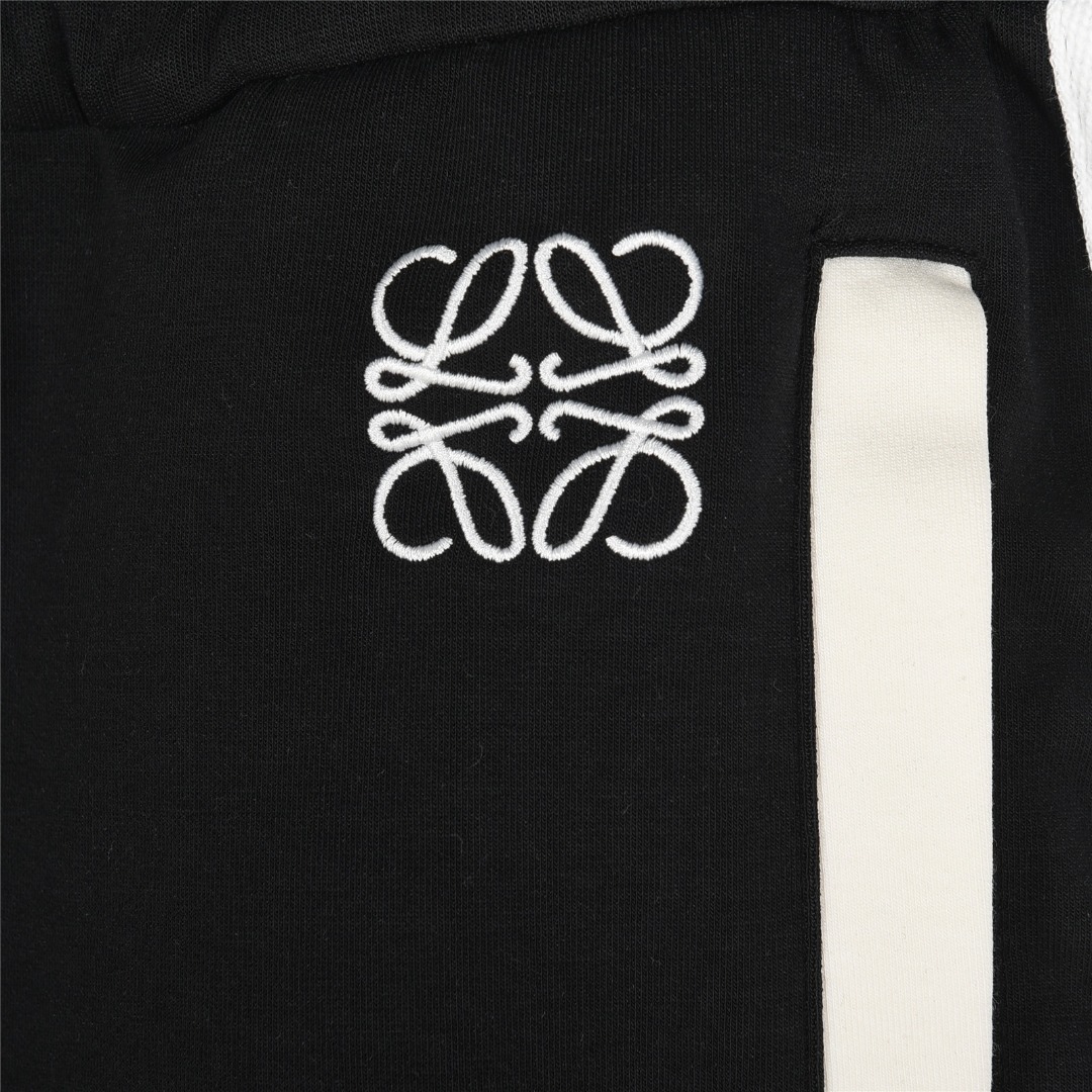Loewe/罗意威 25ss 小标Logo拼色织带刺绣针织短裤