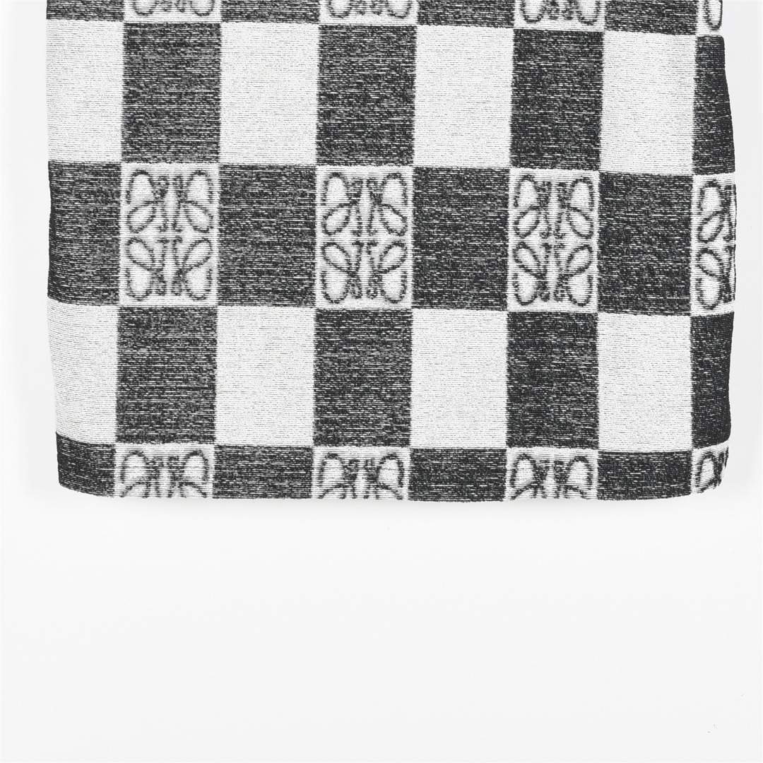 Loewe/罗意威 25ss 毛巾棋盘格撞色图腾套装短袖T恤 蓝色 黑色-莆田鞋,莆田鞋货源,高仿鞋,高仿鞋货源,安福档口,莆田高仿鞋,莆田鞋批发,高仿鞋批发,莆田高仿运动鞋,高仿运动鞋,莆田运动鞋 Loewe/罗意威 25ss 毛巾棋盘格撞色图腾套装短袖T恤 蓝色 黑色