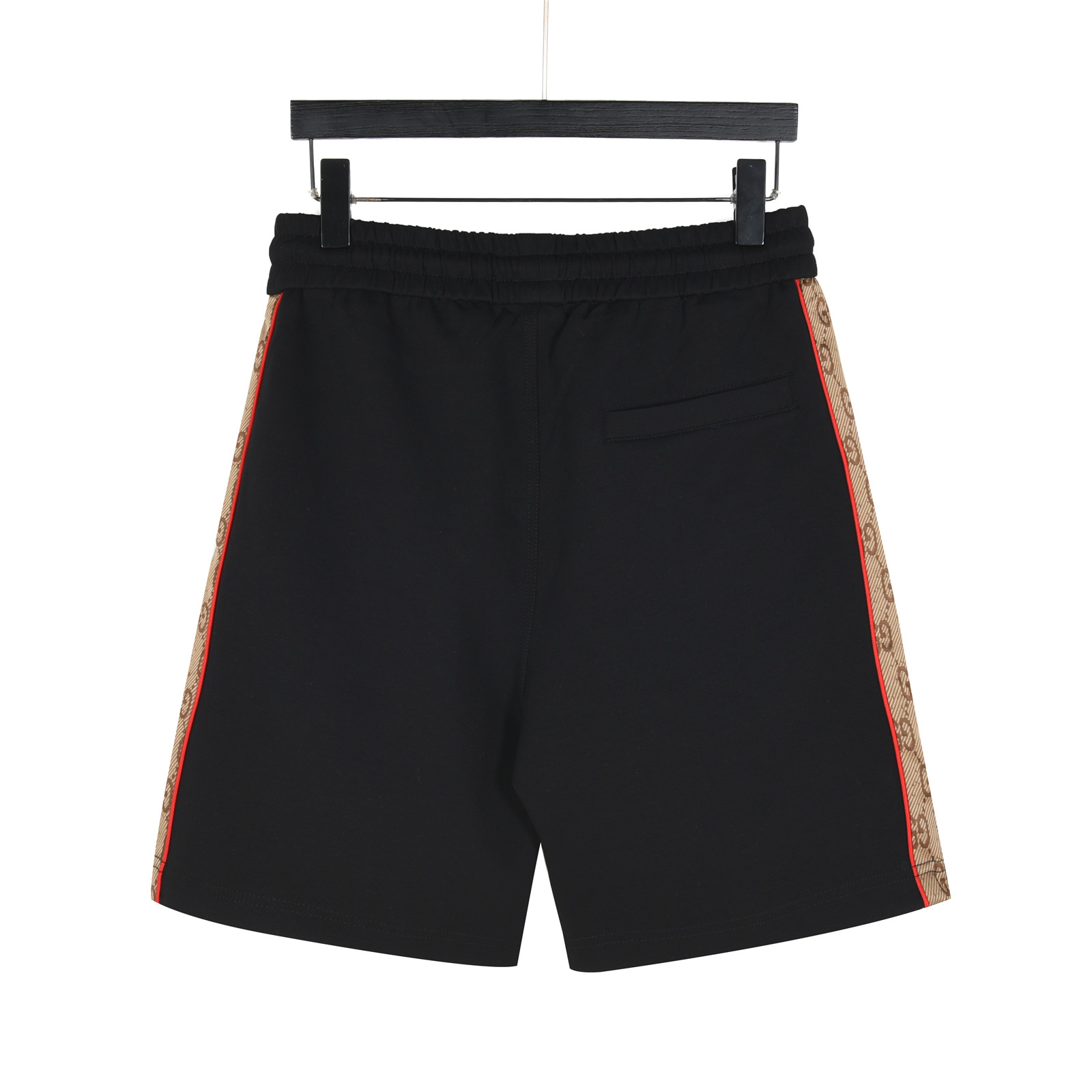 Gucci/古驰 25ss 侧边双G织带拼接短裤 杏色 黑色