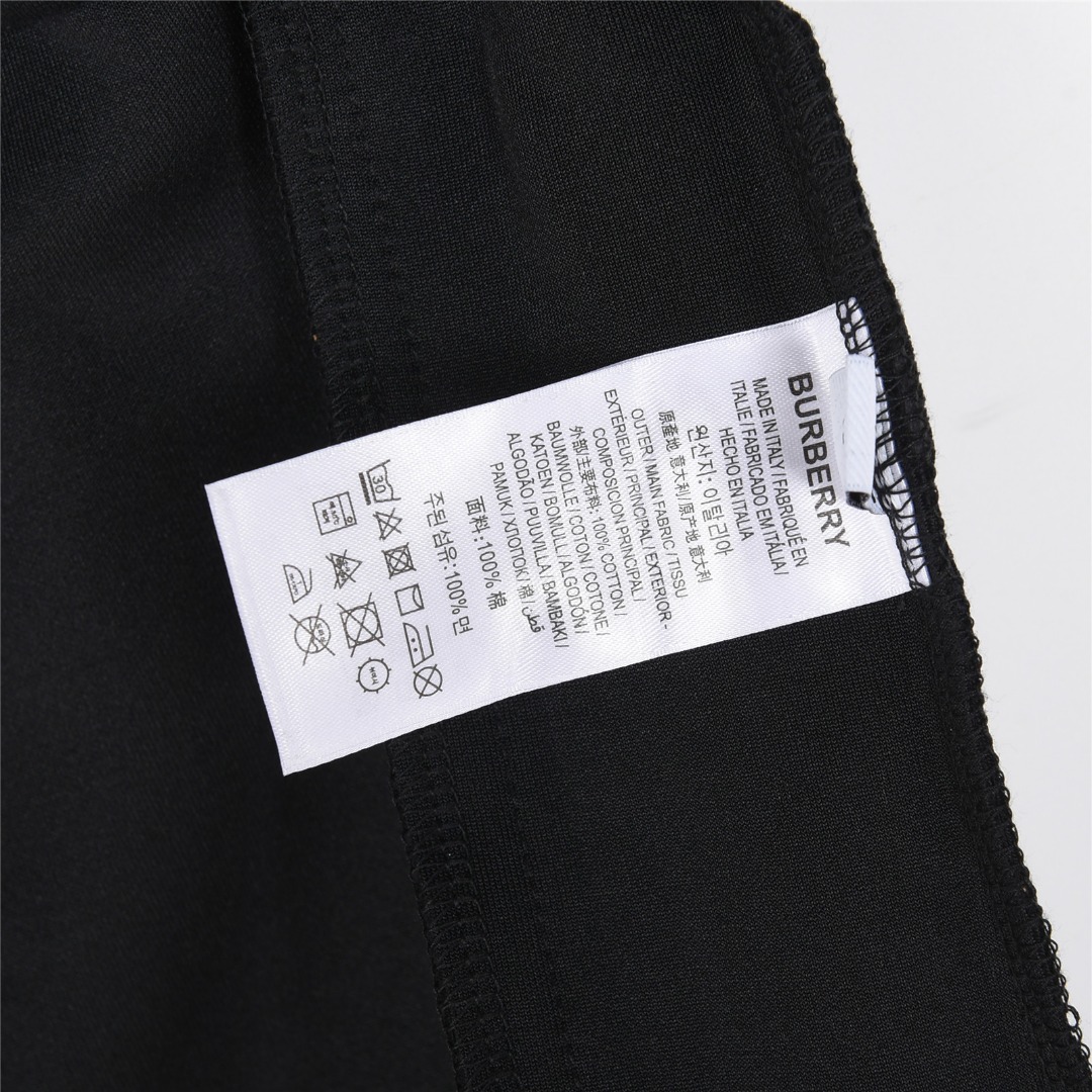 Burberry/巴宝莉 经典格纹贴布拼接logo口袋短裤 黑色