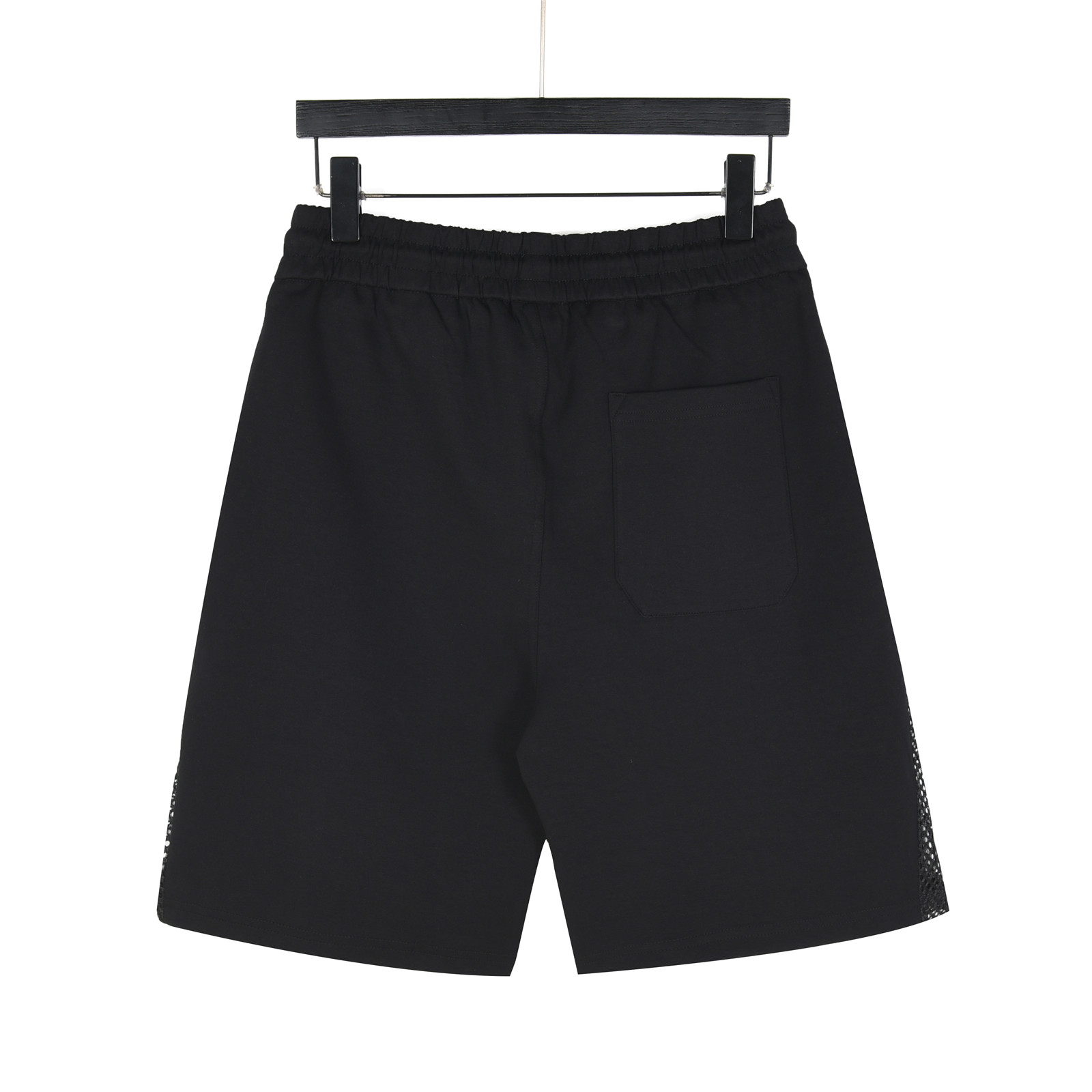 Fendi/芬迪 25ss 金标双Flogo刺绣侧开网眼短裤 杏色 黑色-莆田鞋,莆田鞋货源,高仿鞋,高仿鞋货源,安福档口,莆田高仿鞋,莆田鞋批发,高仿鞋批发,莆田高仿运动鞋,高仿运动鞋,莆田运动鞋 Fendi/芬迪 25ss 金标双Flogo刺绣侧开网眼短裤 杏色 黑色