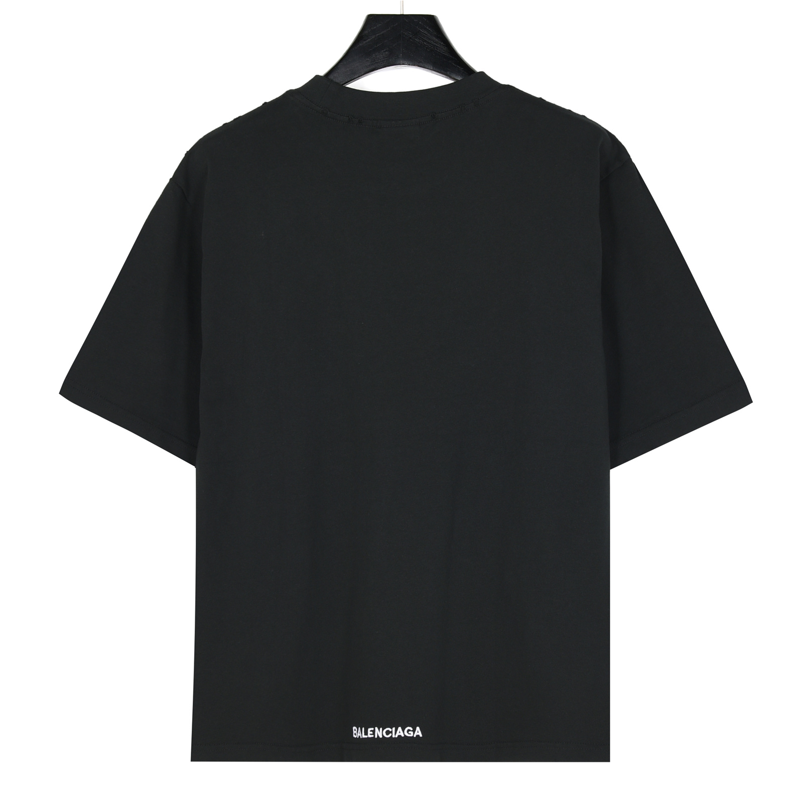 Balenciaga/巴黎世家 25ss 手抄刺绣小爱心破洞短袖T恤 黑色 白色