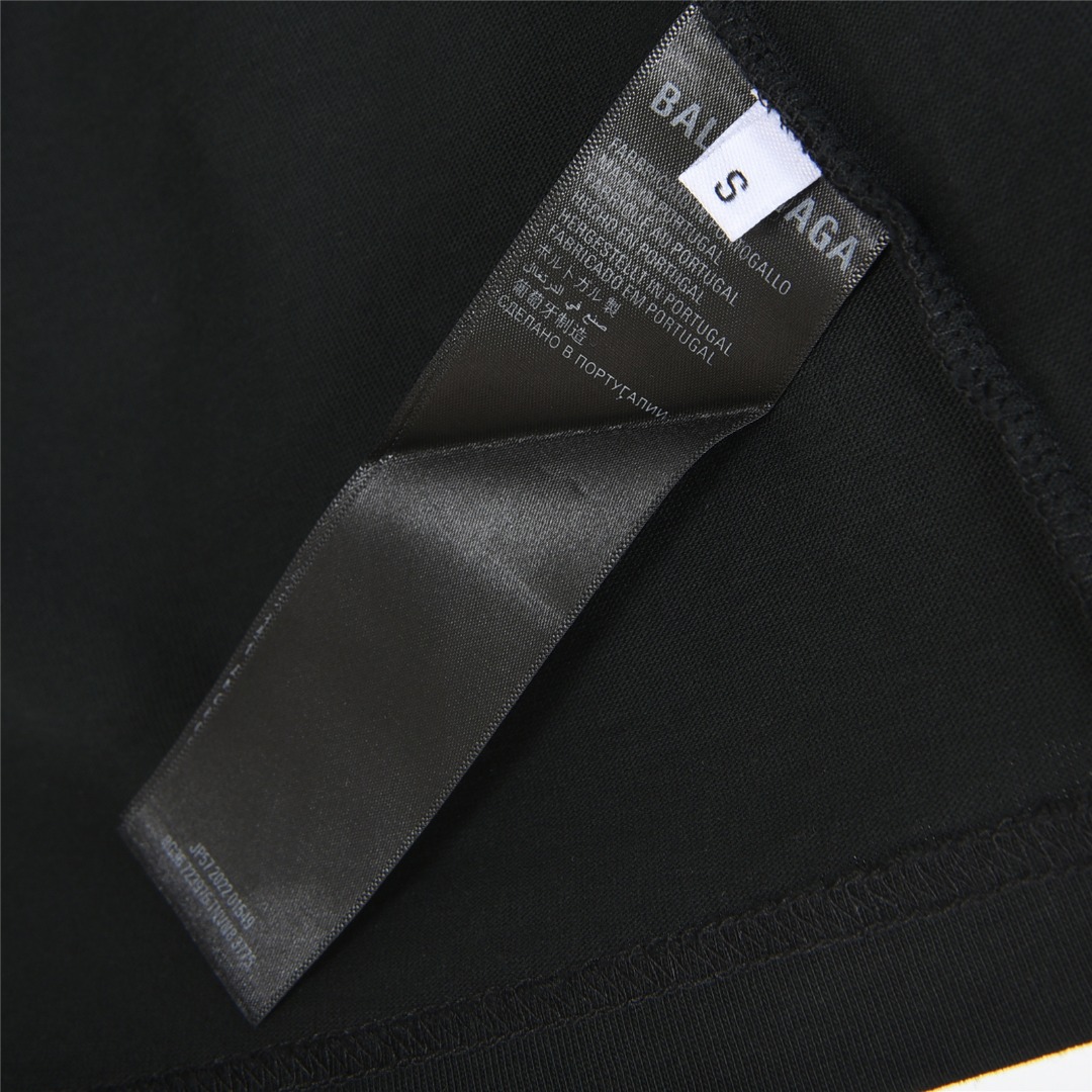 Balenciaga/巴黎世家 25ss 手抄刺绣小爱心破洞短袖T恤 黑色 白色