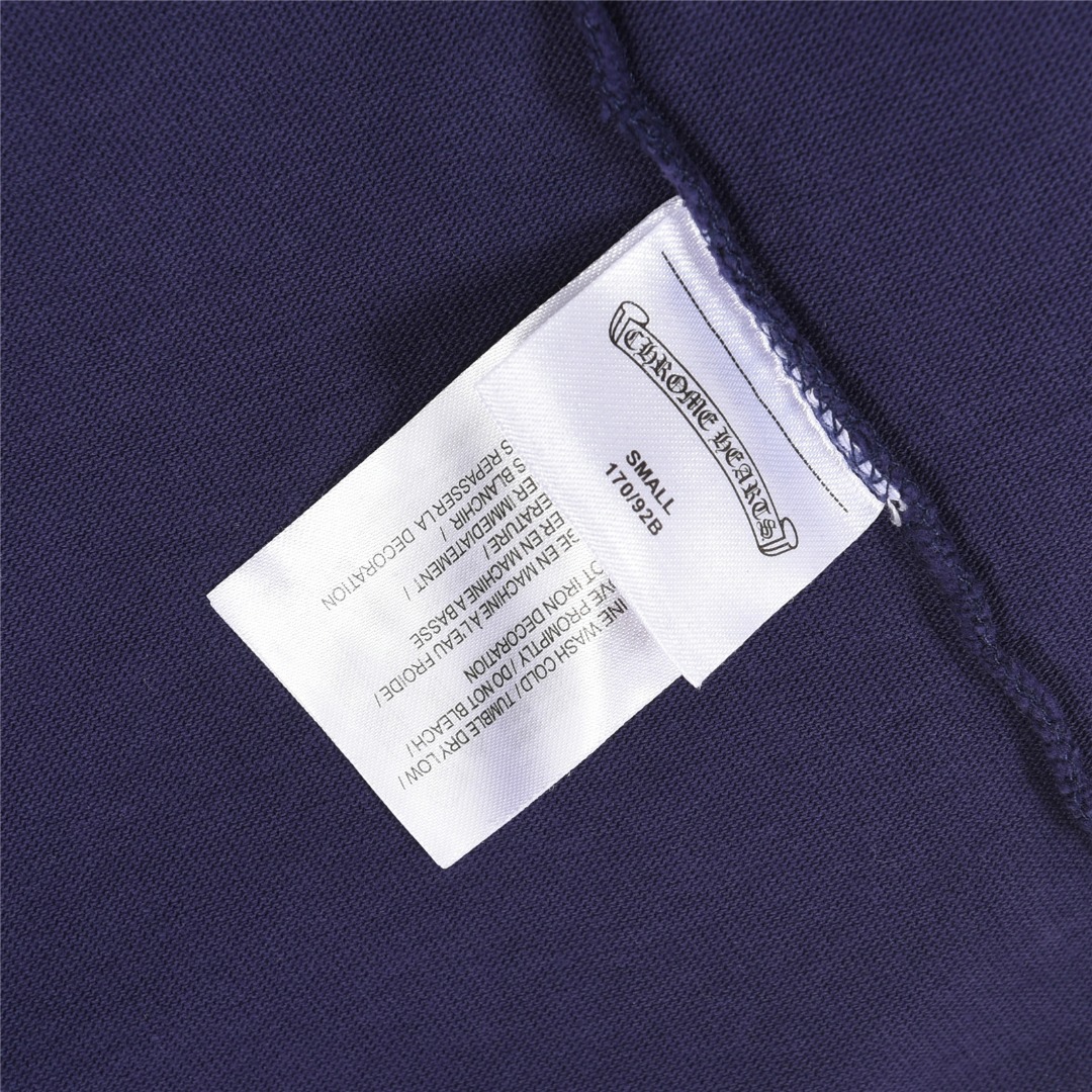 ChromeHearts/克罗心 25ss 红标十字架贴布刺绣水洗破洞短袖T恤 黑色 白色 宝蓝色 咖啡色