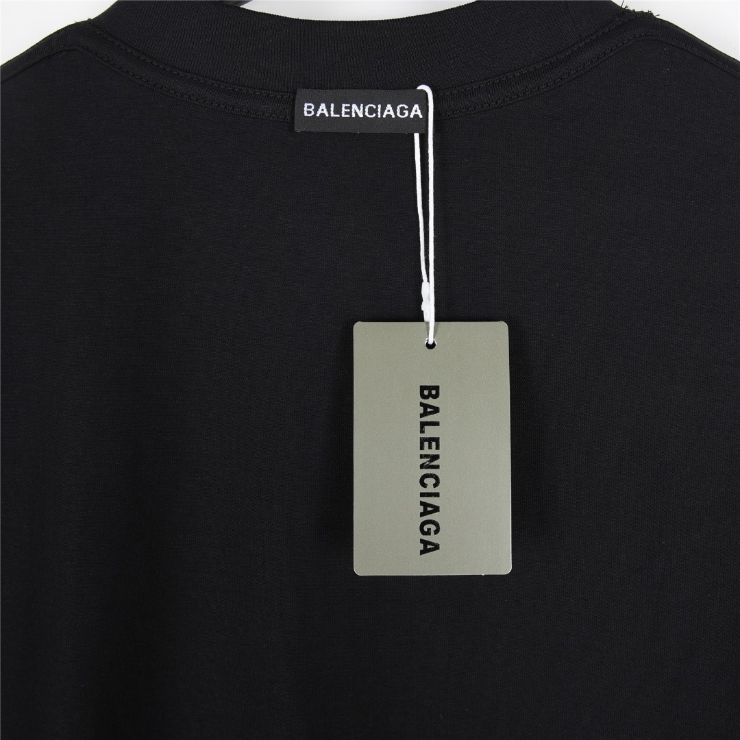 Balenciaga 巴黎世家 25ss 美纹纸字母胶带短袖T恤 黑银 白粉 黑粉