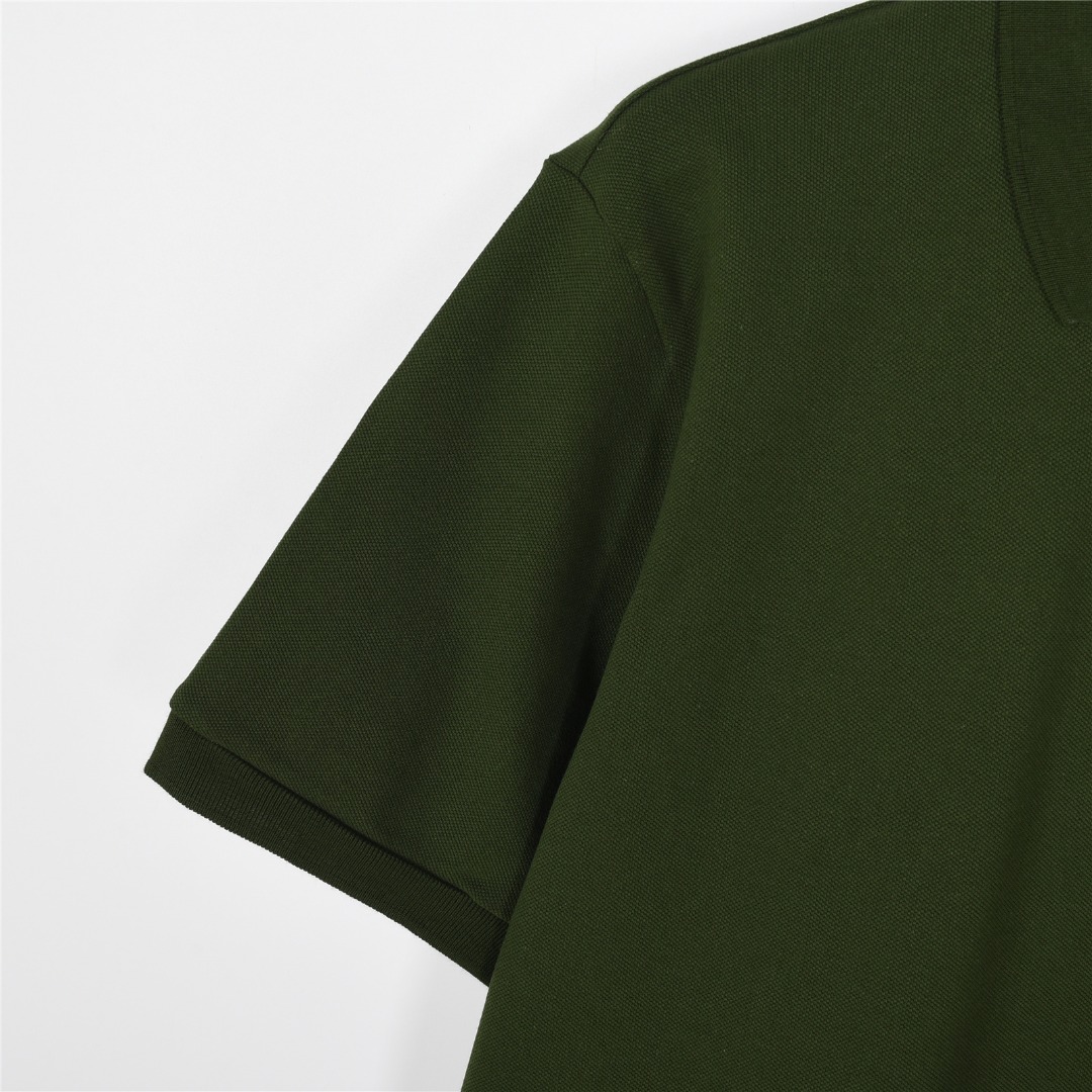 MiuMiu/缪缪 25ss 半拉链logo字母刺绣短袖Polo衫 杏色 黑色 军绿