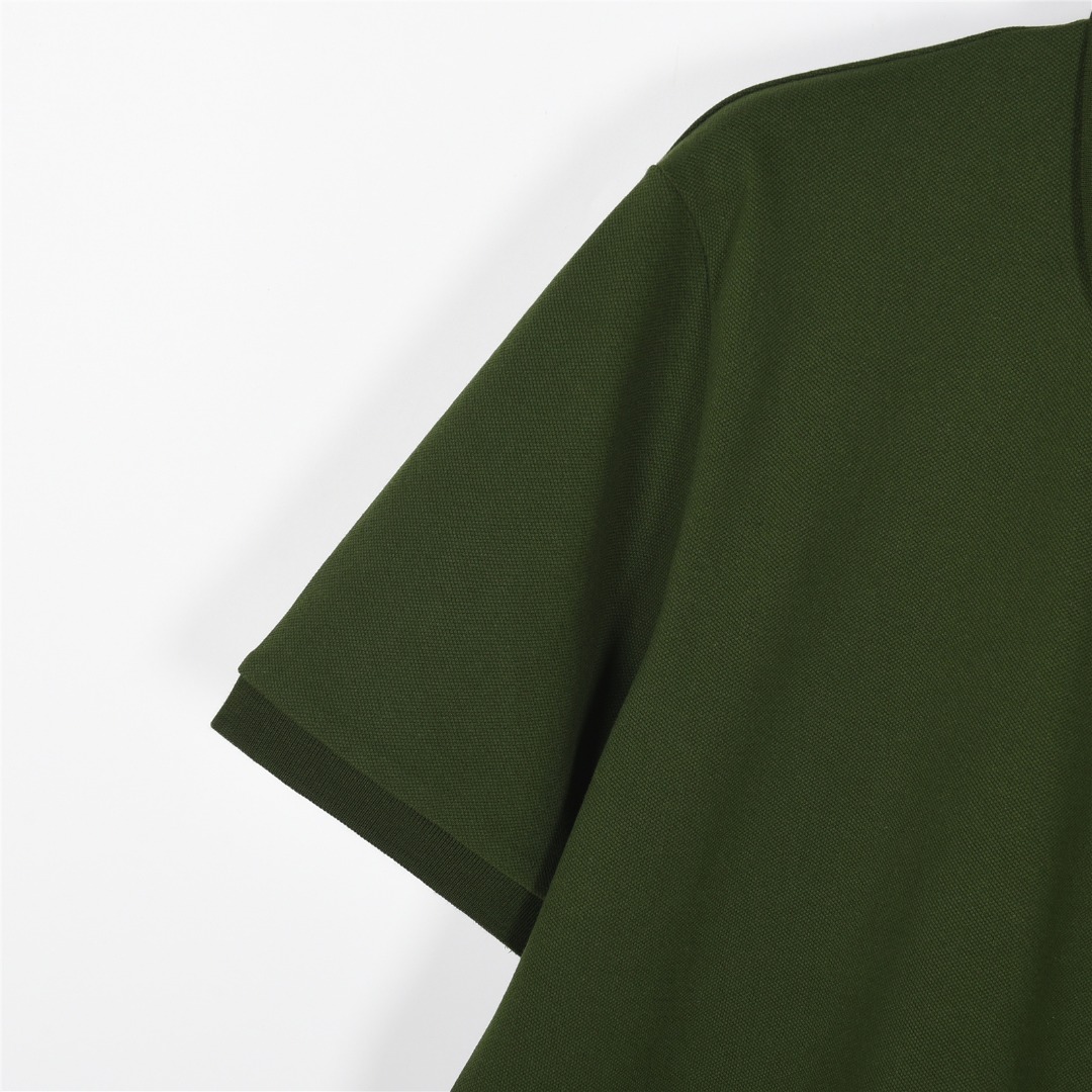 Loewe/罗意威 25ss 徽标logo撞色刺绣短袖Polo衫 白色 黑色 军绿