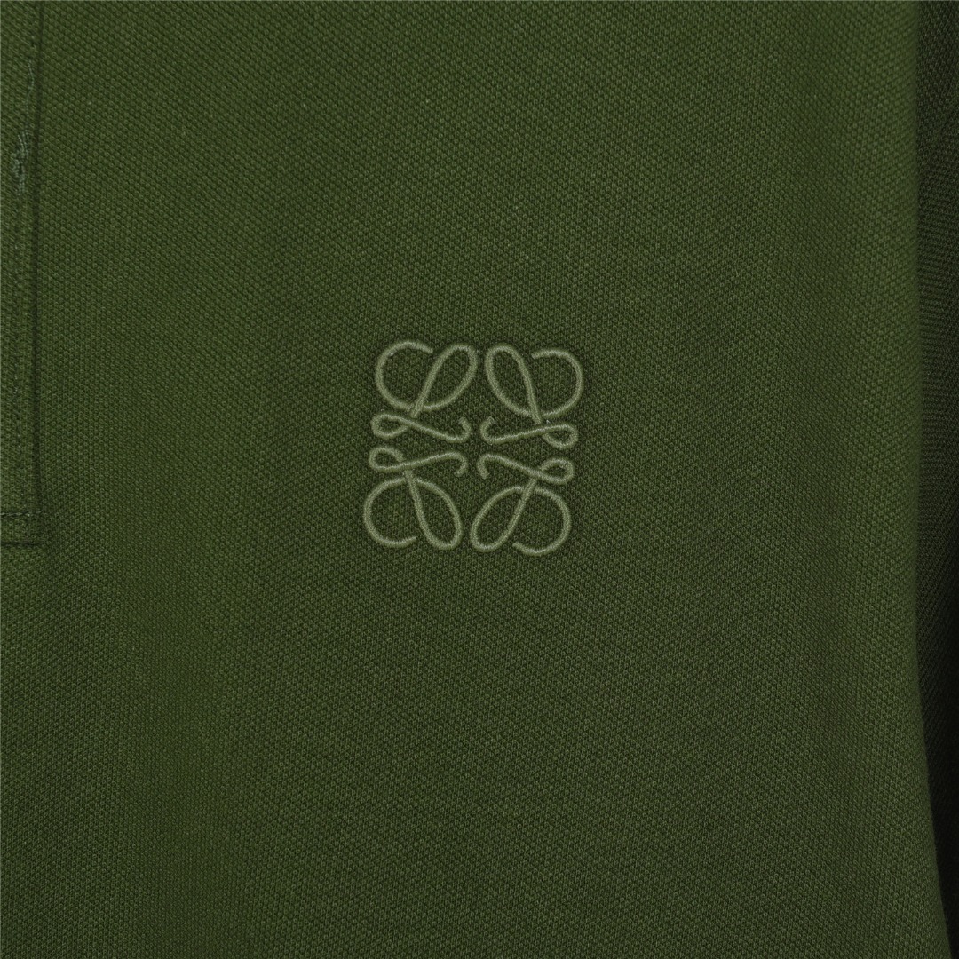 Loewe/罗意威 25ss 徽标logo撞色刺绣短袖Polo衫 白色 黑色 军绿