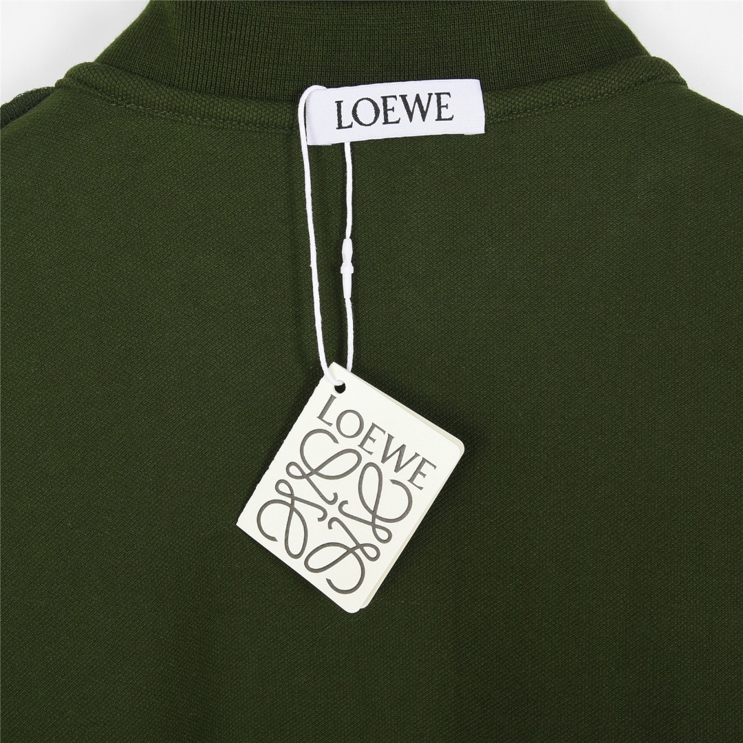 Loewe/罗意威 25ss 徽标logo撞色刺绣短袖Polo衫 白色 黑色 军绿