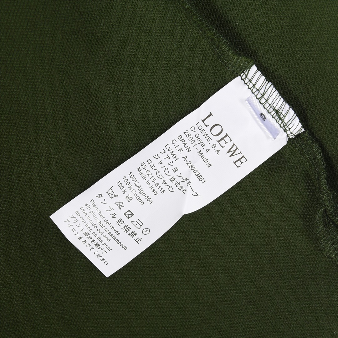 Loewe/罗意威 25ss 徽标logo撞色刺绣短袖Polo衫 白色 黑色 军绿