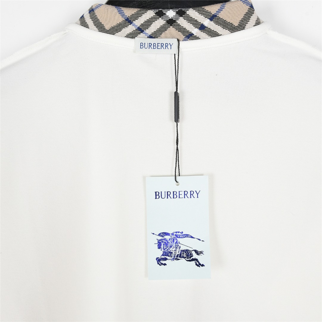 Burberry/巴宝莉 25ss 格纹翻领战马刺绣短袖polo衫黑色白色-Chinese UA Cheap High Quatity Brand Clothes Bags handbags Sneakers wholesale wholesaler seller from China Factory suppliers Fashion Clothing Shoes best Quality Beautiful Price Burberry/巴宝莉 25ss 格纹翻领战马刺绣短袖polo衫黑色白色