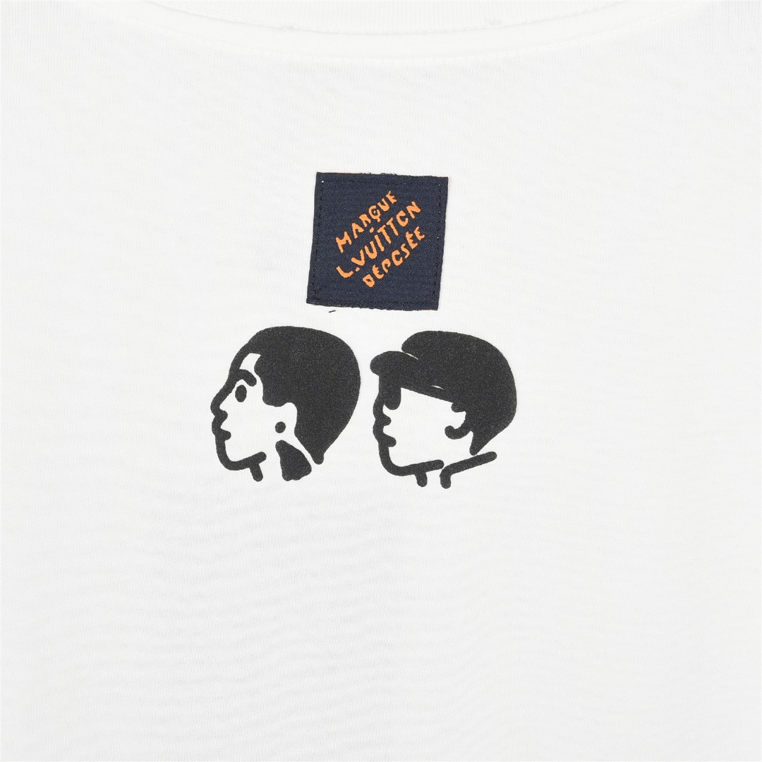 Louis Vuitton/路易威登 25ss 爱心植绒字母及头像印花短袖T恤-Chinese UA Cheap High Quatity Brand Clothes Bags handbags Sneakers wholesale wholesaler seller from China Factory suppliers Fashion Clothing Shoes best Quality Beautiful Price Louis Vuitton/路易威登 25ss 爱心植绒字母及头像印花短袖T恤