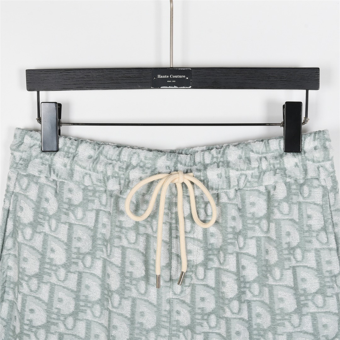 Dior/迪奥 25ss 满印CD老花提花毛巾短裤黑色 蓝色 浅绿-High Quatity Cheap Brand wholesale wholesaler seller Clothes Bags handbags Sneakers Top Fashion Clothing Shoes from China Factory Chinese suppliers best Quality Beautiful Price Dior/迪奥 25ss 满印CD老花提花毛巾短裤黑色 蓝色 浅绿