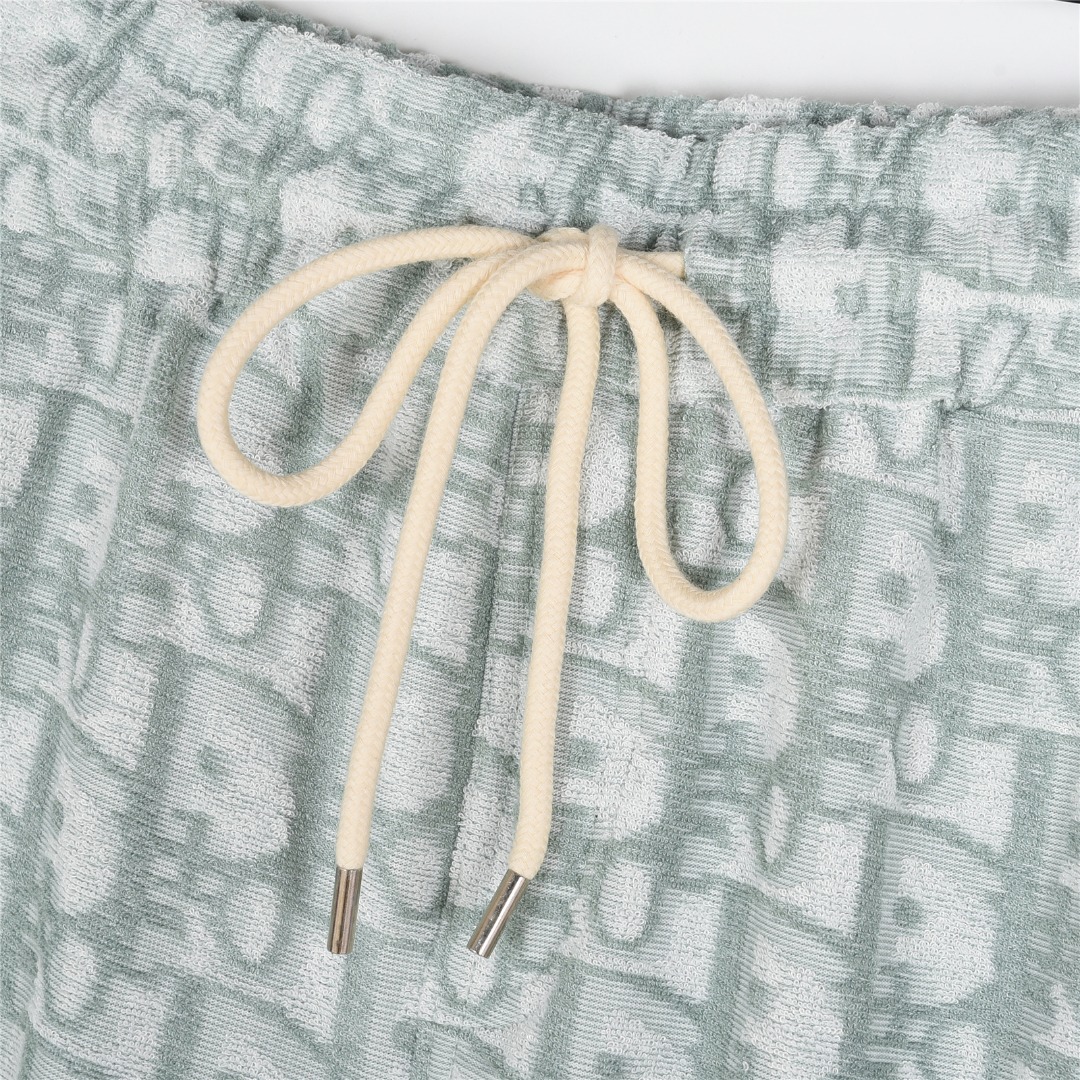 Dior/迪奥 25ss 满印CD老花提花毛巾短裤黑色 蓝色 浅绿-High Quatity Cheap Brand wholesale wholesaler seller Clothes Bags handbags Sneakers Top Fashion Clothing Shoes from China Factory Chinese suppliers best Quality Beautiful Price Dior/迪奥 25ss 满印CD老花提花毛巾短裤黑色 蓝色 浅绿