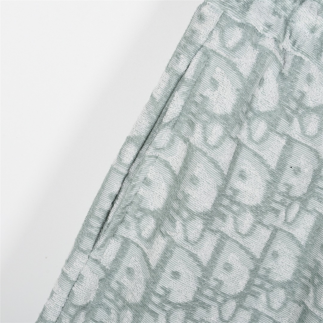 Dior/迪奥 25ss 满印CD老花提花毛巾短裤黑色 蓝色 浅绿-High Quatity Cheap Brand wholesale wholesaler seller Clothes Bags handbags Sneakers Top Fashion Clothing Shoes from China Factory Chinese suppliers best Quality Beautiful Price Dior/迪奥 25ss 满印CD老花提花毛巾短裤黑色 蓝色 浅绿