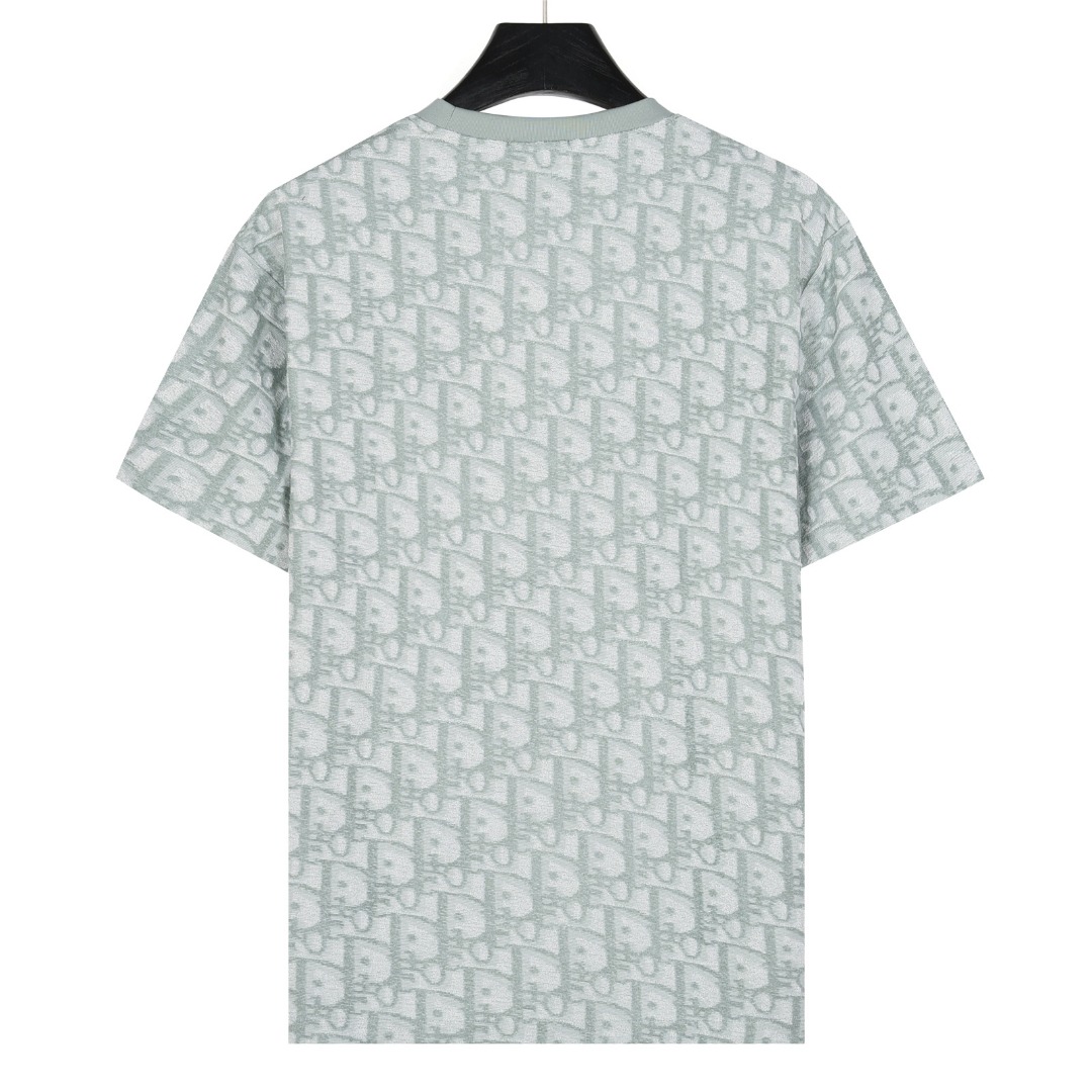 Dior/迪奥 25ss 满印CD老花提花毛巾短袖T恤黑色 蓝色 浅绿-High Quatity Cheap Brand wholesale wholesaler seller Clothes Bags handbags Sneakers Top Fashion Clothing Shoes from China Factory Chinese suppliers best Quality Beautiful Price Dior/迪奥 25ss 满印CD老花提花毛巾短袖T恤黑色 蓝色 浅绿