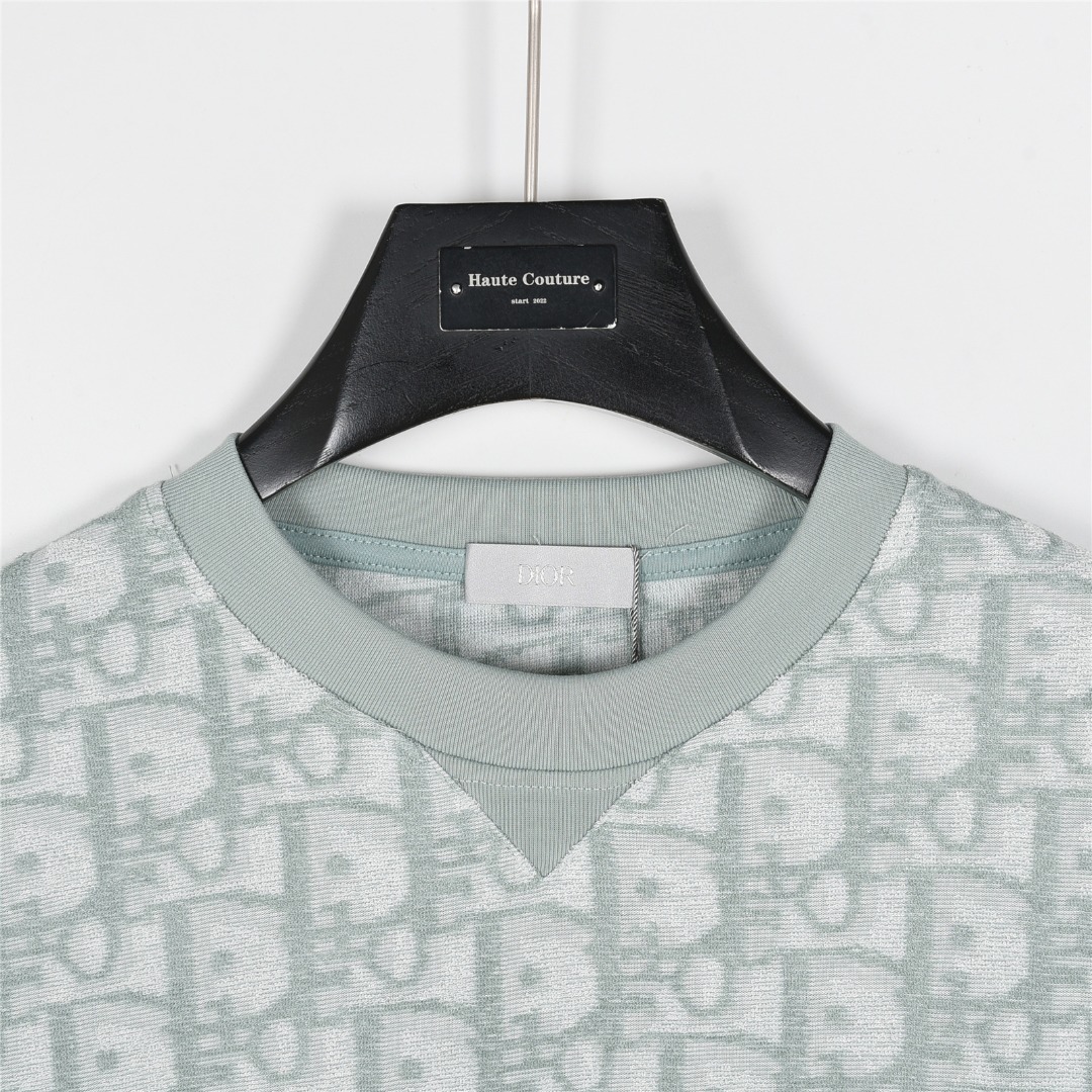 Dior/迪奥 25ss 满印CD老花提花毛巾短袖T恤黑色 蓝色 浅绿-High Quatity Cheap Brand wholesale wholesaler seller Clothes Bags handbags Sneakers Top Fashion Clothing Shoes from China Factory Chinese suppliers best Quality Beautiful Price Dior/迪奥 25ss 满印CD老花提花毛巾短袖T恤黑色 蓝色 浅绿