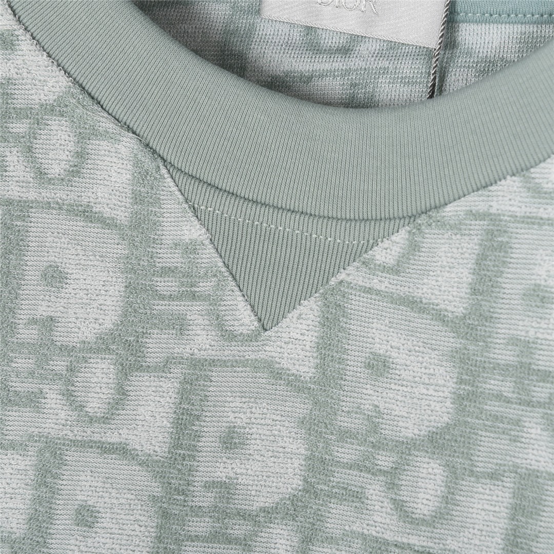 Dior/迪奥 25ss 满印CD老花提花毛巾短袖T恤黑色 蓝色 浅绿-High Quatity Cheap Brand wholesale wholesaler seller Clothes Bags handbags Sneakers Top Fashion Clothing Shoes from China Factory Chinese suppliers best Quality Beautiful Price Dior/迪奥 25ss 满印CD老花提花毛巾短袖T恤黑色 蓝色 浅绿