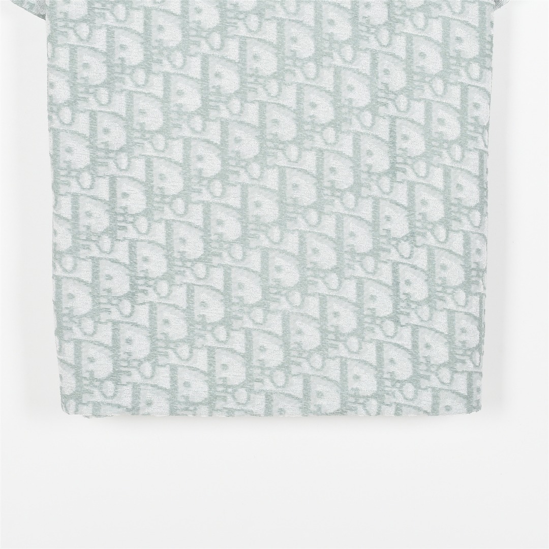 Dior/迪奥 25ss 满印CD老花提花毛巾短袖T恤黑色 蓝色 浅绿-High Quatity Cheap Brand wholesale wholesaler seller Clothes Bags handbags Sneakers Top Fashion Clothing Shoes from China Factory Chinese suppliers best Quality Beautiful Price Dior/迪奥 25ss 满印CD老花提花毛巾短袖T恤黑色 蓝色 浅绿
