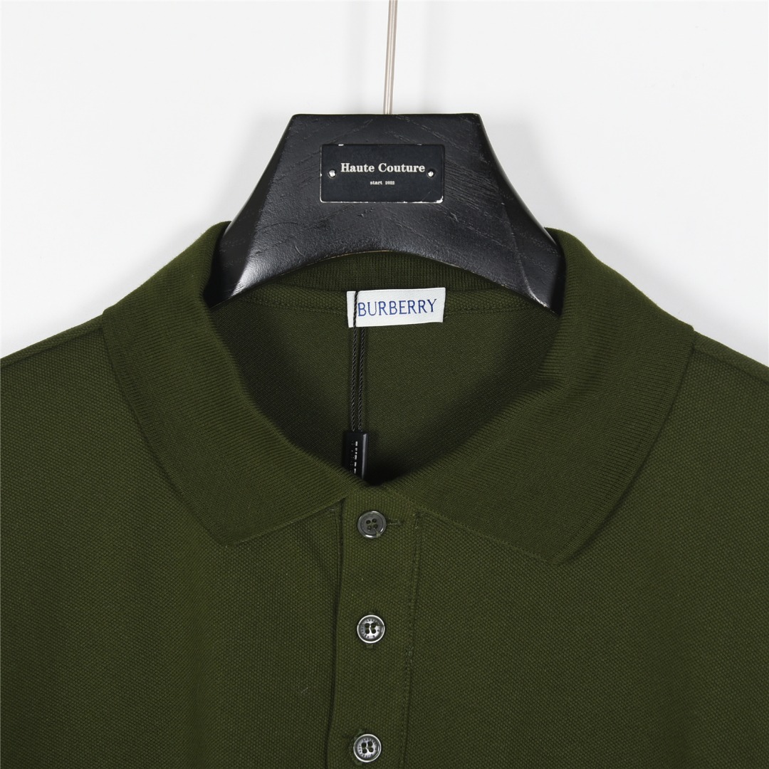 Burberry/巴宝莉 25ss 战马小标刺绣短袖polo衫 黑色 白色 军绿